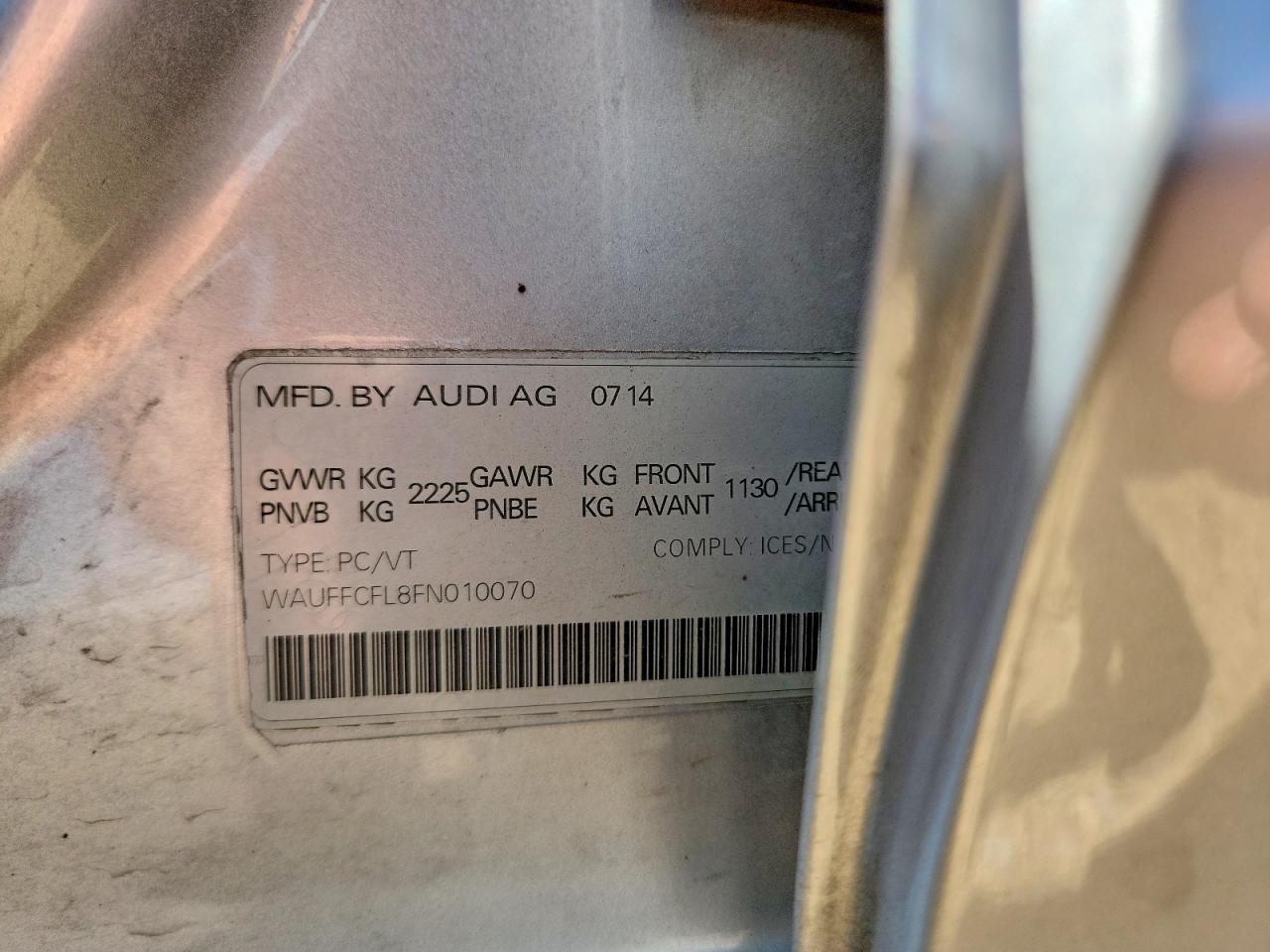 2015 Audi A4 Premium Plus Silver vin: WAUFFCFL8FN010070