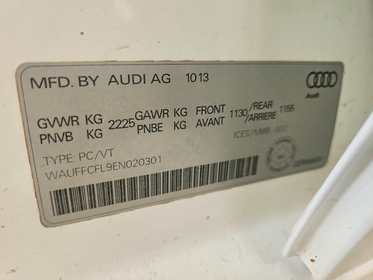 2014 Audi A4 Premium Plus Белый vin: WAUFFCFL9EN020301