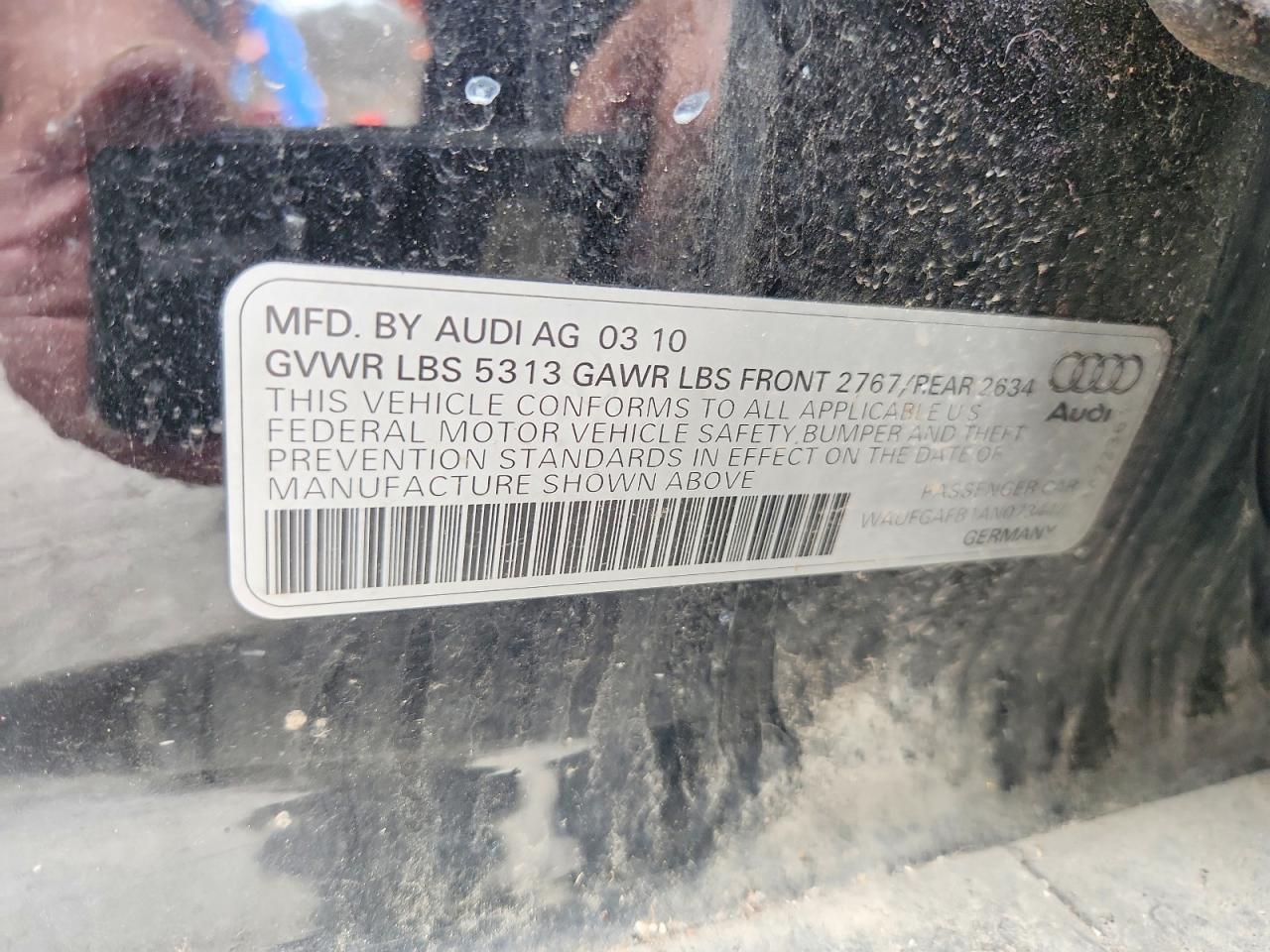 2010 Audi A6 Premium Plus Black vin: WAUFGAFB1AN073447