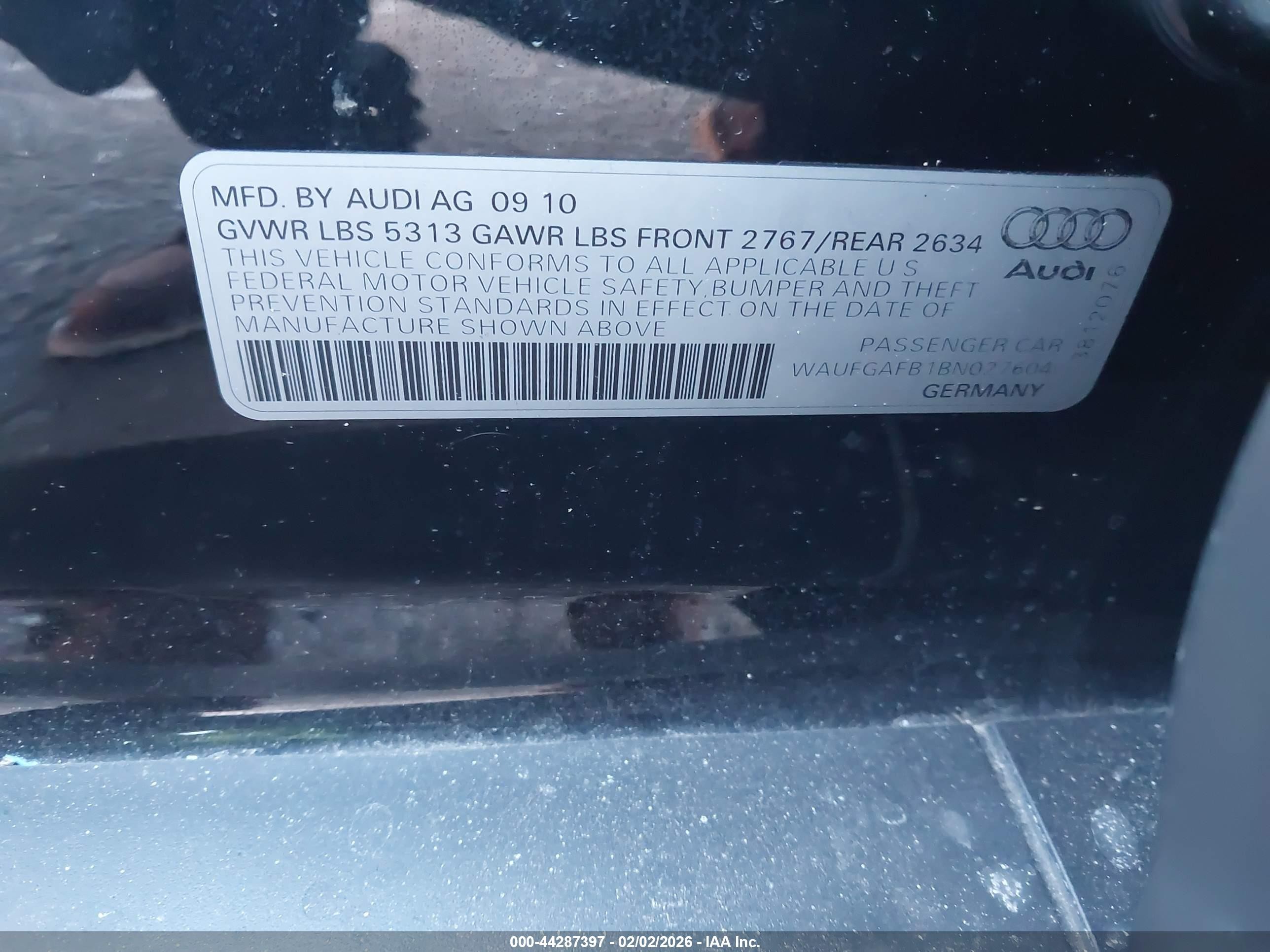2011 Audi A6 3.0 Premium Black vin: WAUFGAFB1BN027604