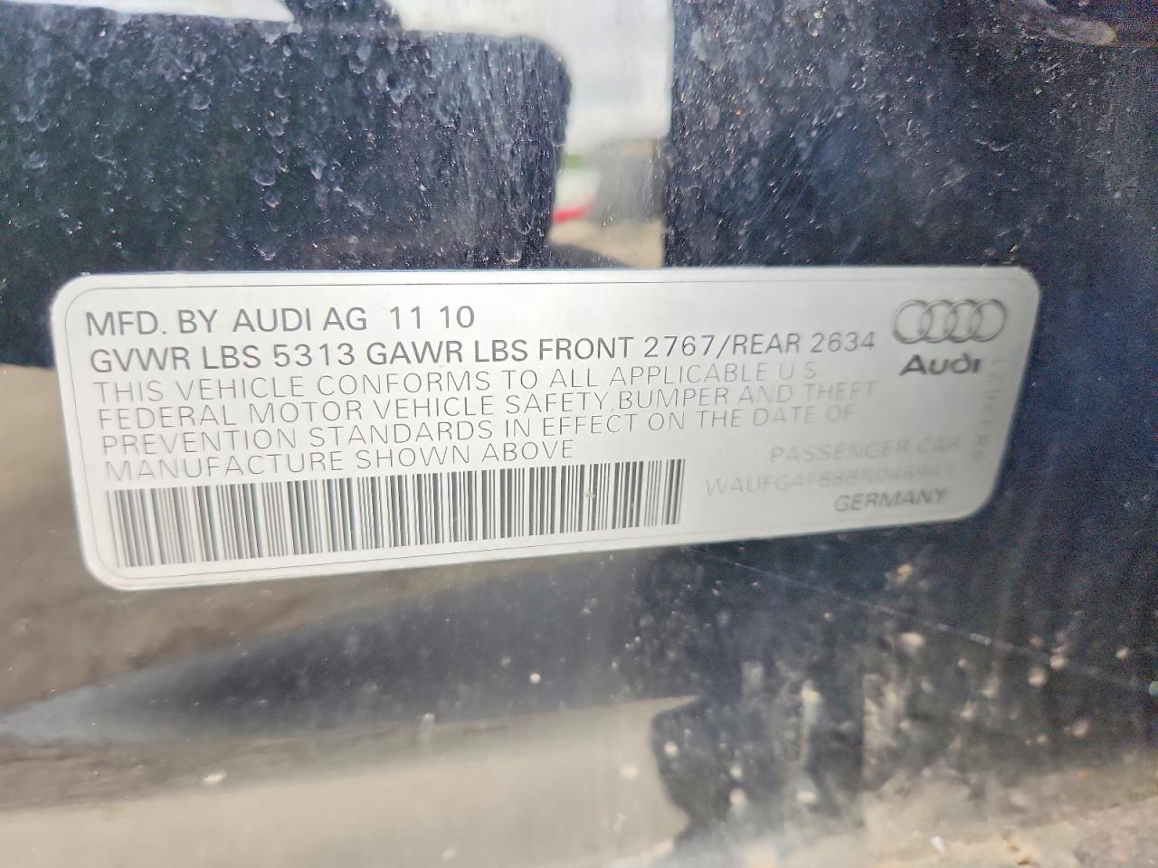 2011 Audi A6 Premium Plus Black vin: WAUFGAFB8BN046943