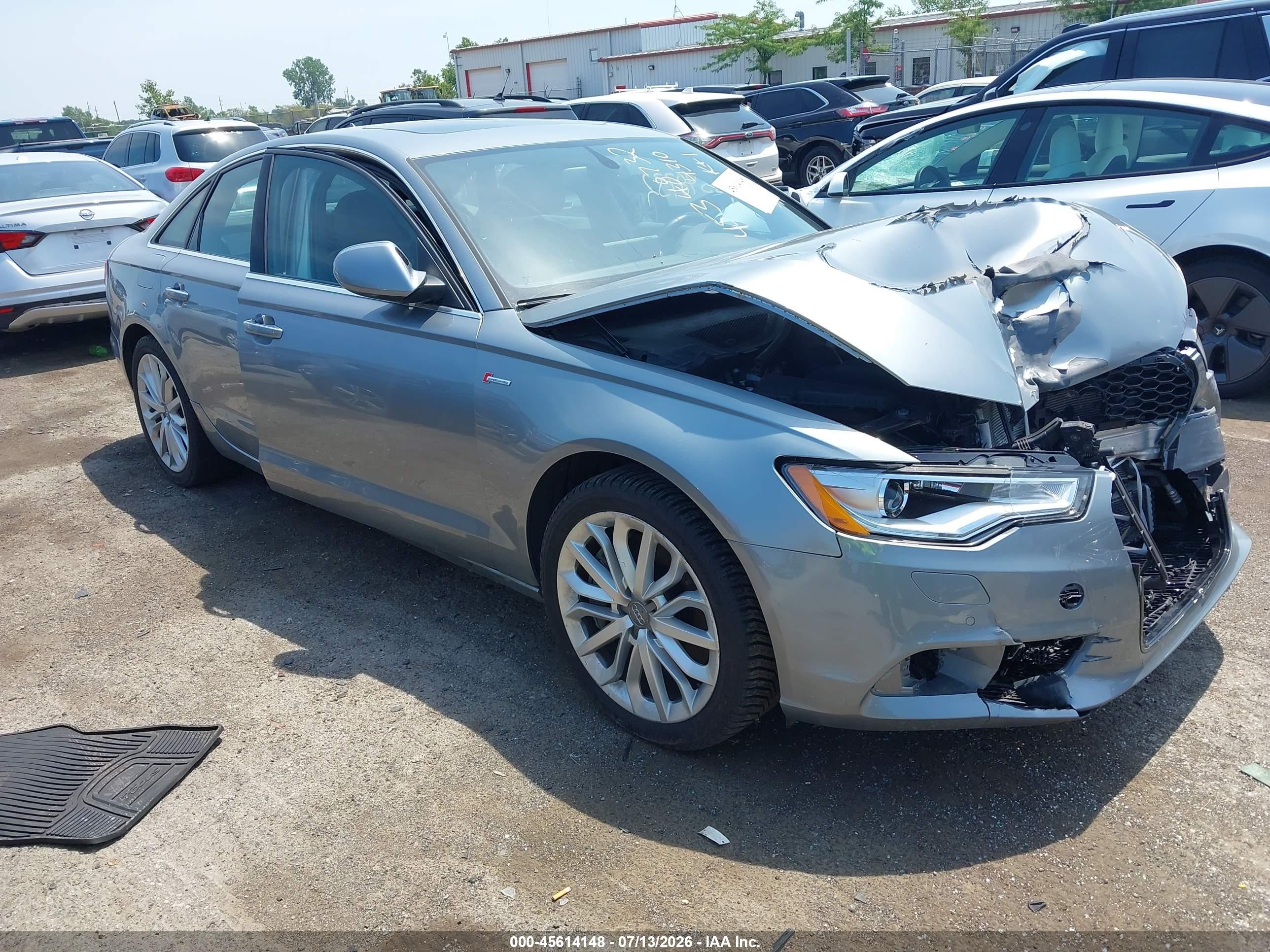 2014 Audi A6 3.0t Premium Plus Silver vin: WAUFGAFC1EN034310