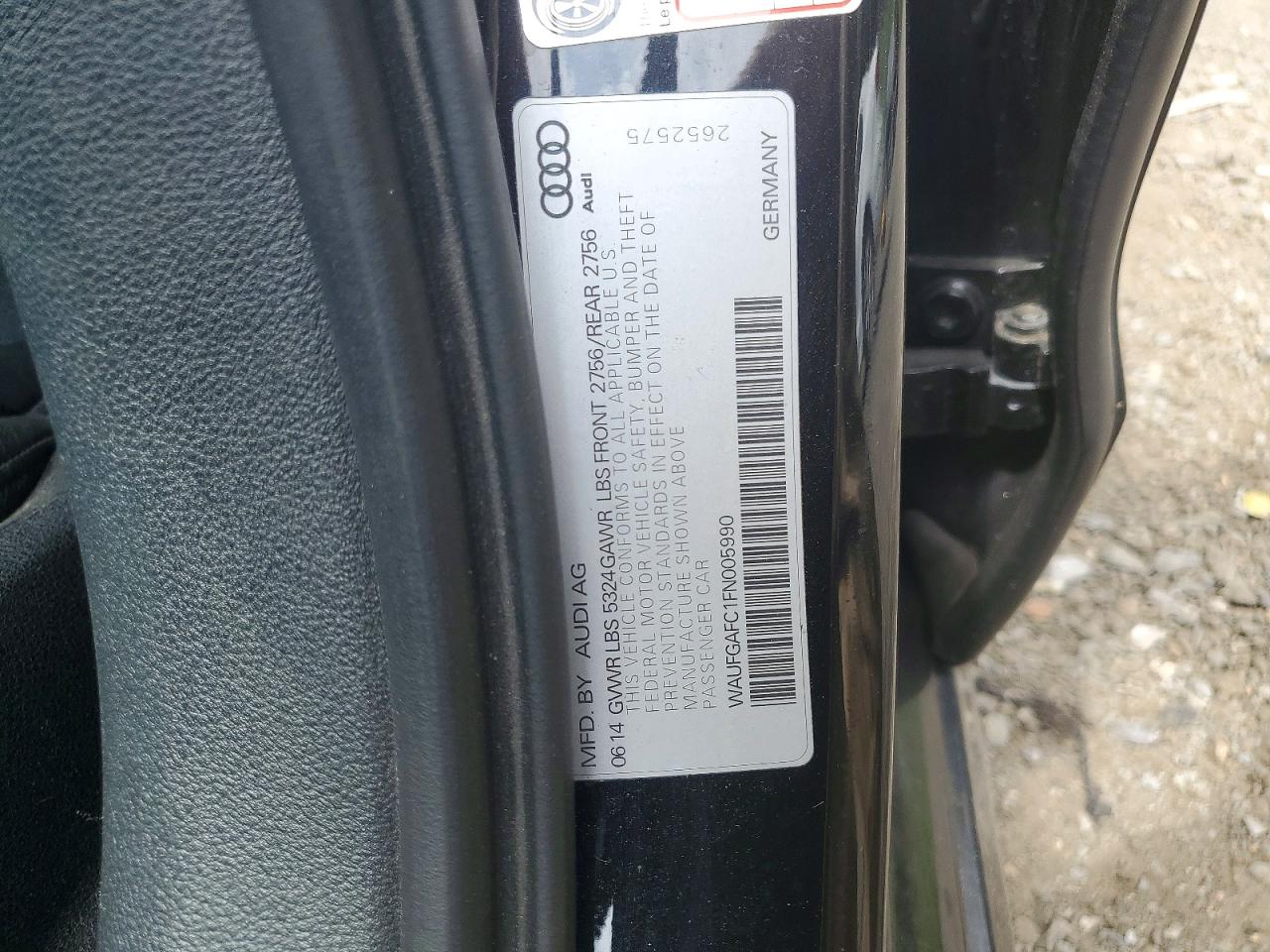 2015 Audi A6 Premium Plus Black vin: WAUFGAFC1FN005990