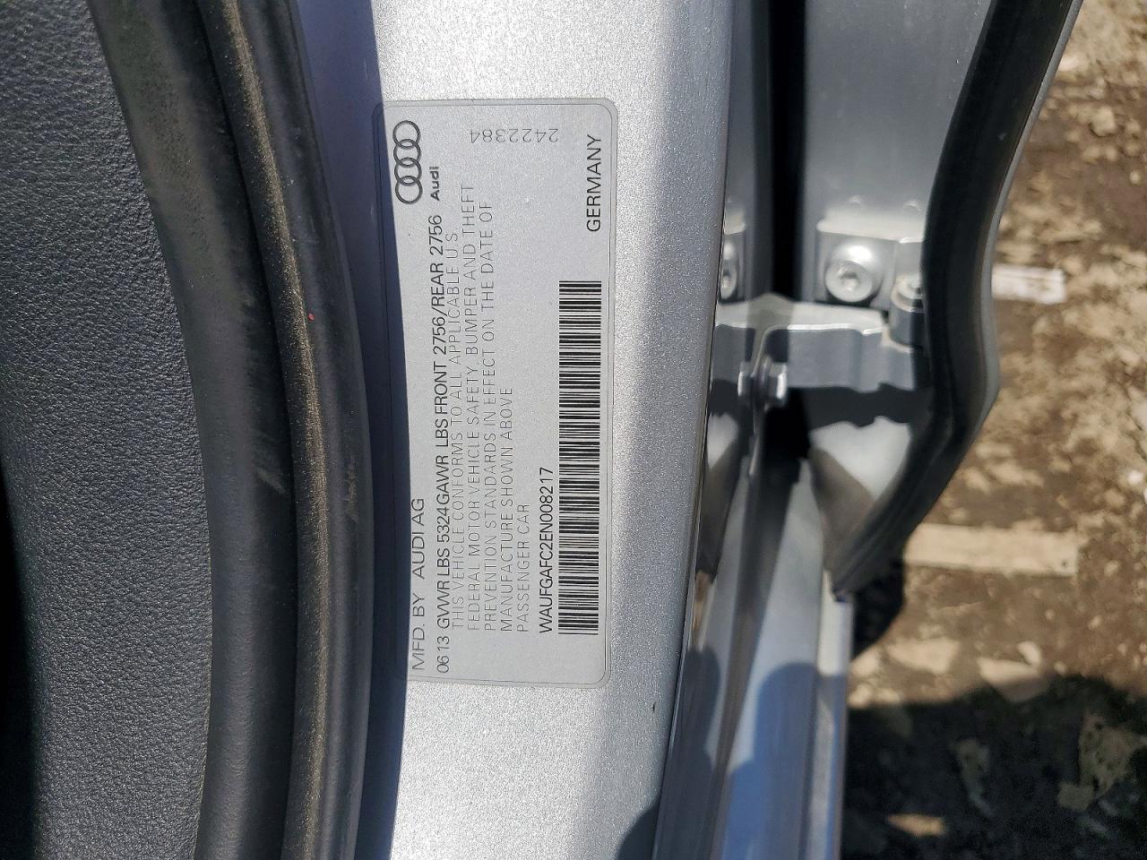 2014 Audi A6 Premium Plus Silver vin: WAUFGAFC2EN008217