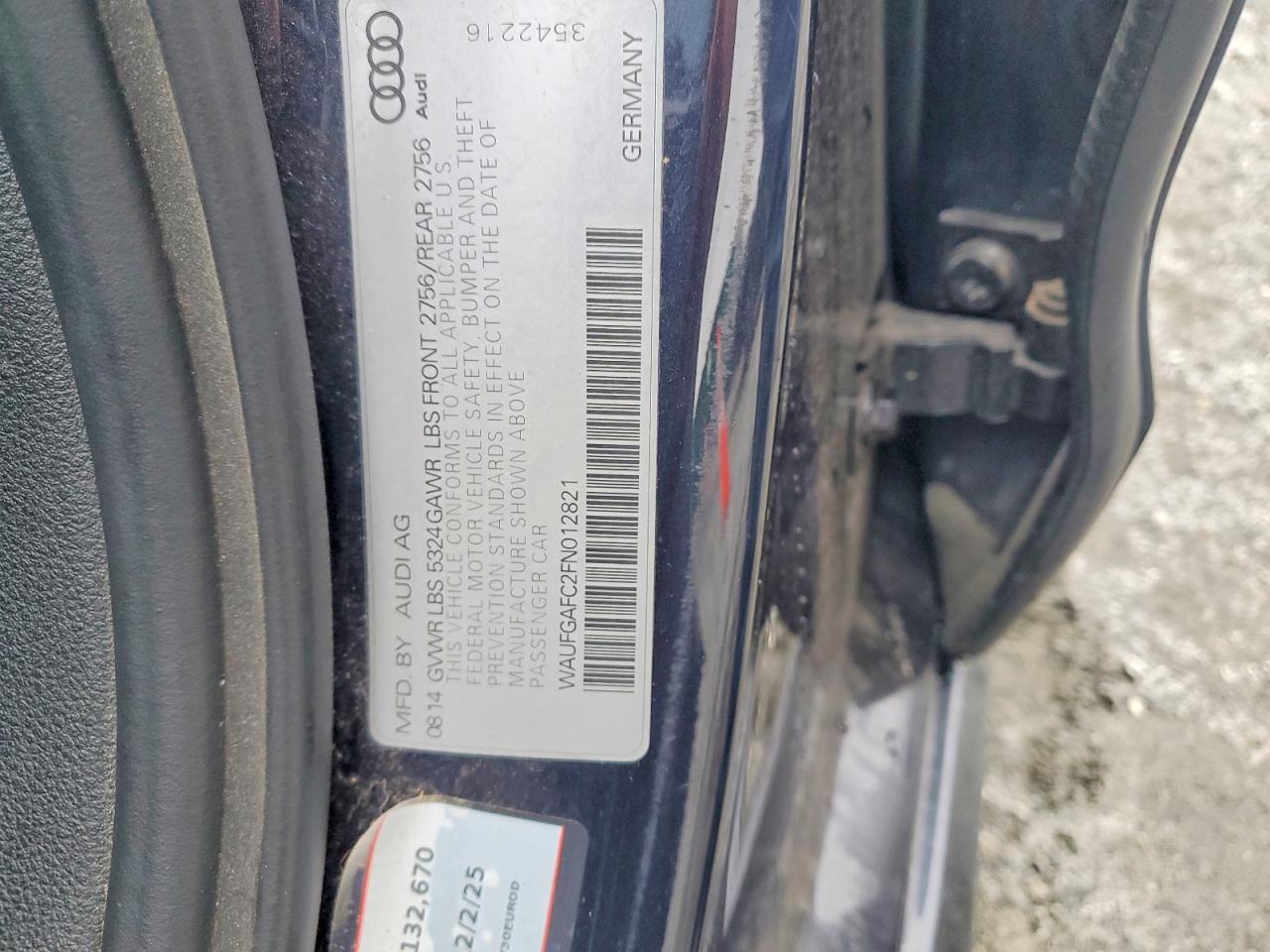 2015 Audi A6 Premium Plus Blue vin: WAUFGAFC2FN012821