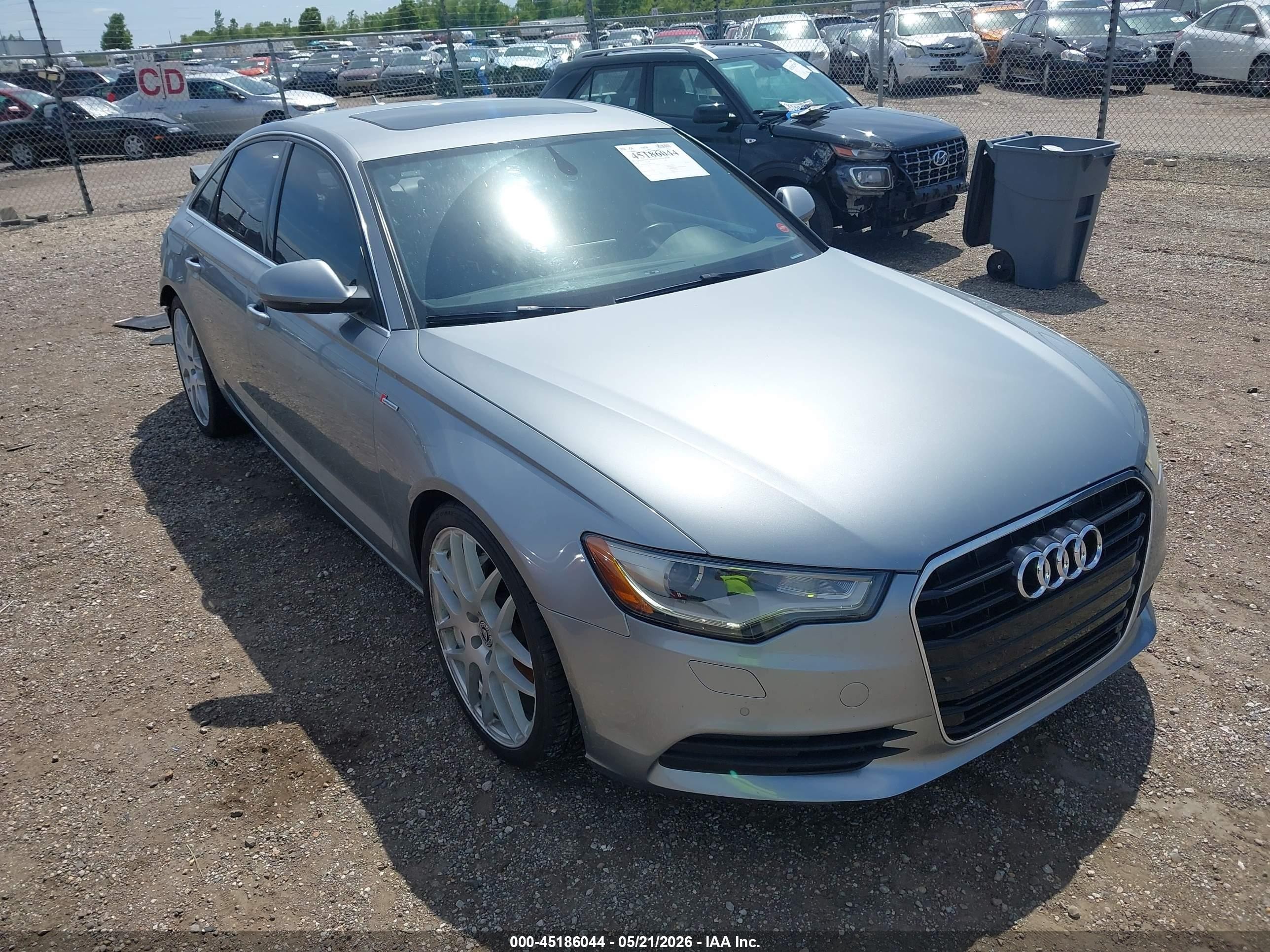 2014 Audi A6 3.0t Premium Plus Gray vin: WAUFGAFC3EN072721