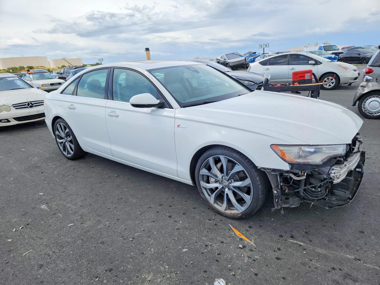 2014 Audi A6 Premium Plus White vin: WAUFGAFC3EN132562