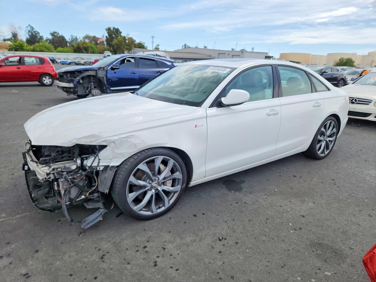 2014 Audi A6 Premium Plus White vin: WAUFGAFC3EN132562