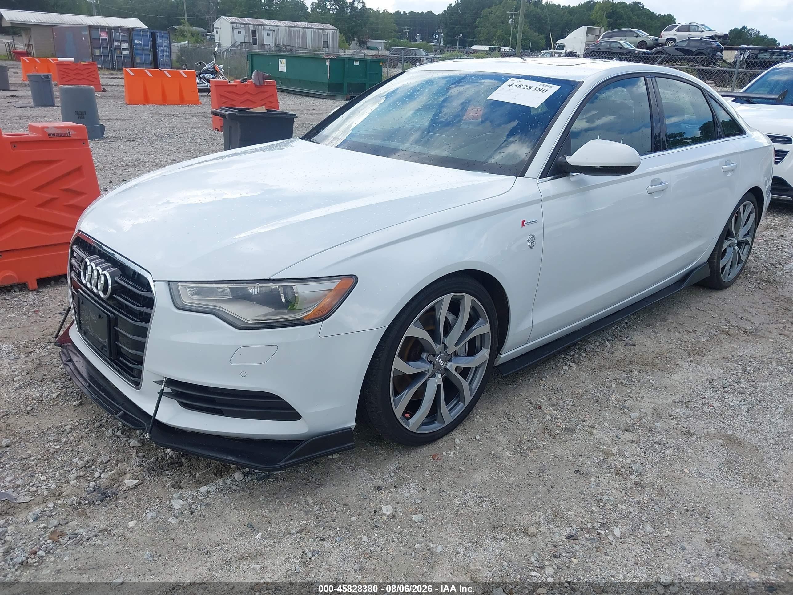 2014 Audi A6 3.0t Premium Plus White vin: WAUFGAFC3EN140354