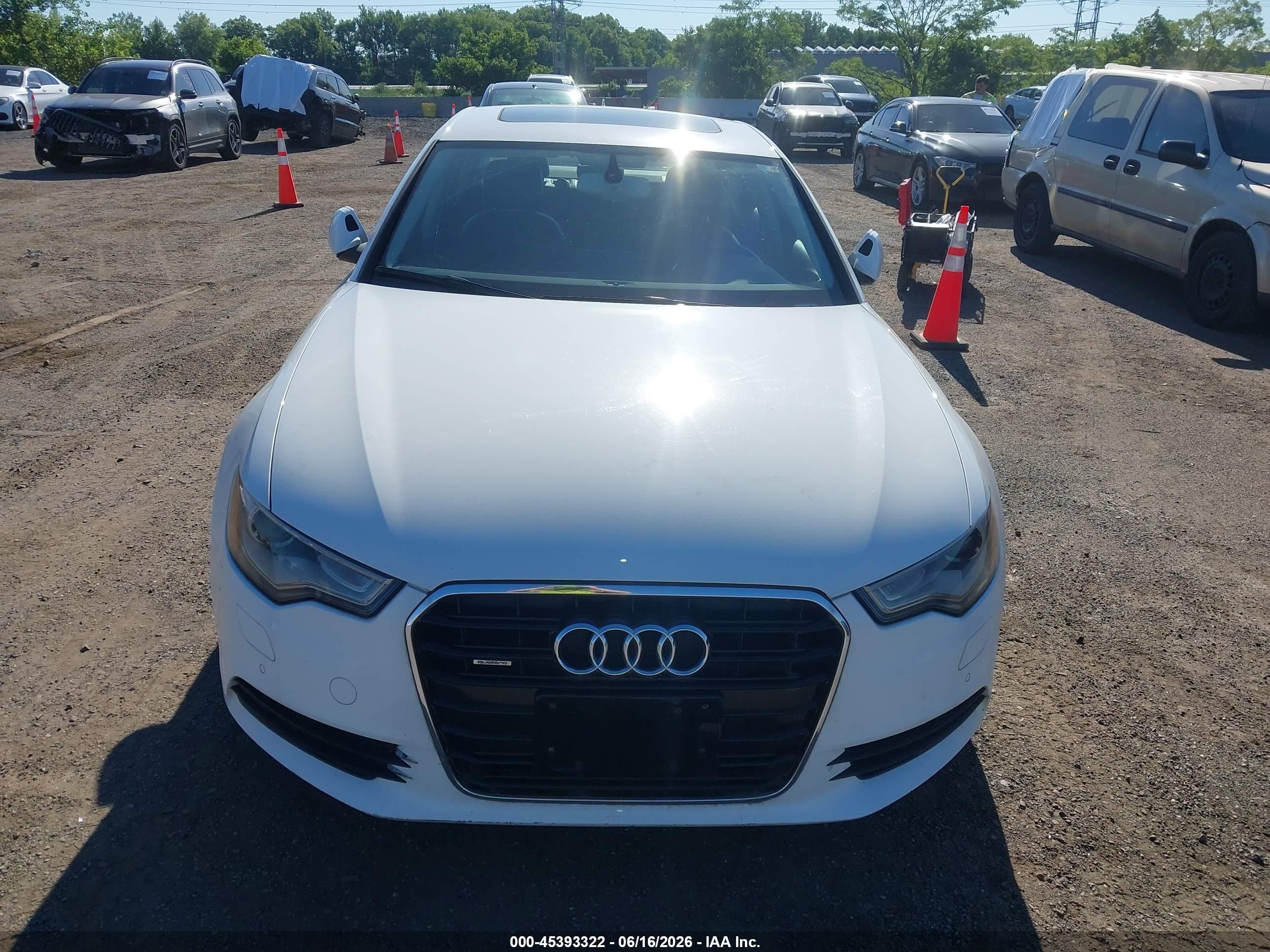 2014 Audi A6 3.0t Premium Plus White vin: WAUFGAFC4EN039419
