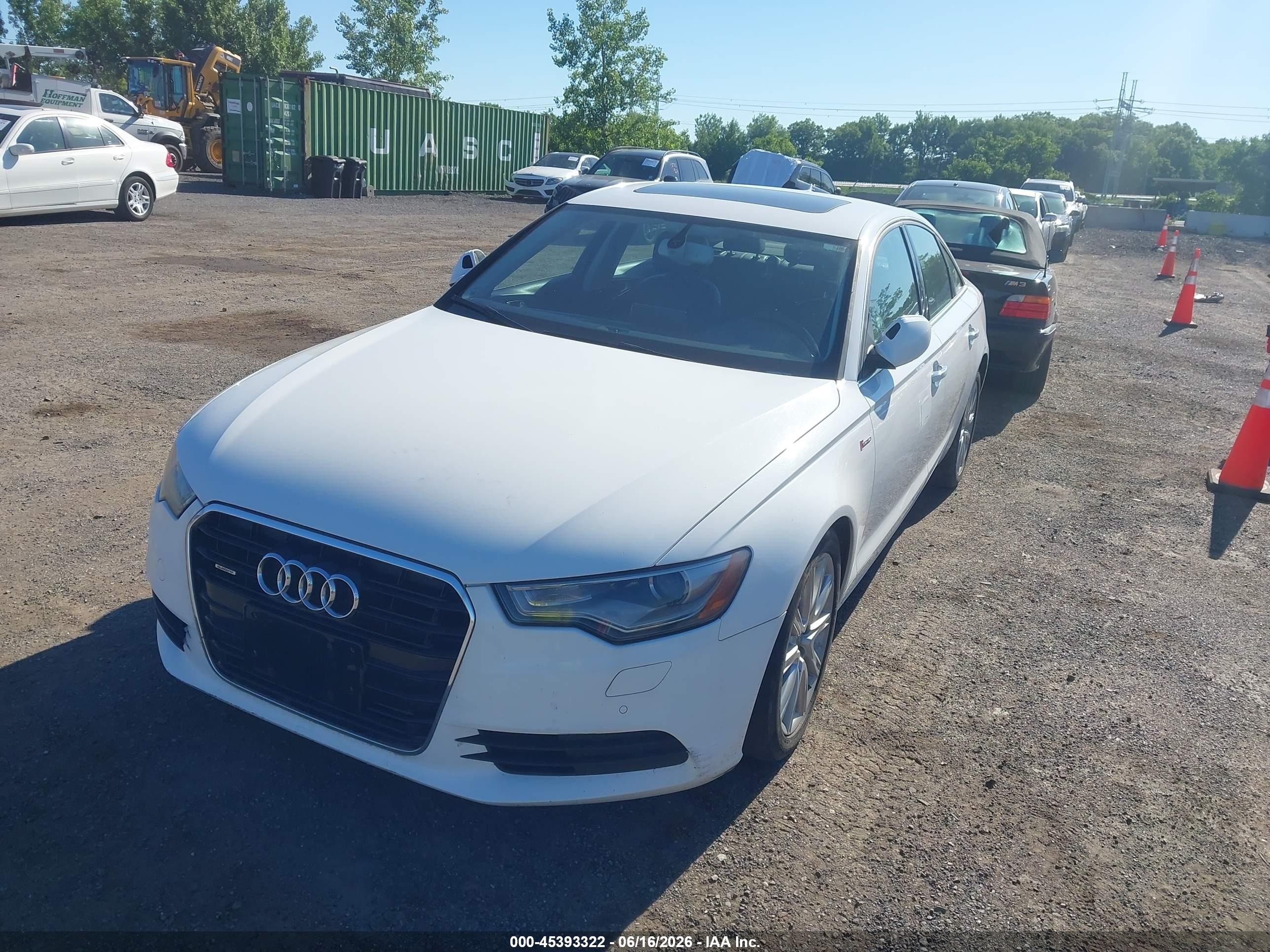 2014 Audi A6 3.0t Premium Plus White vin: WAUFGAFC4EN039419