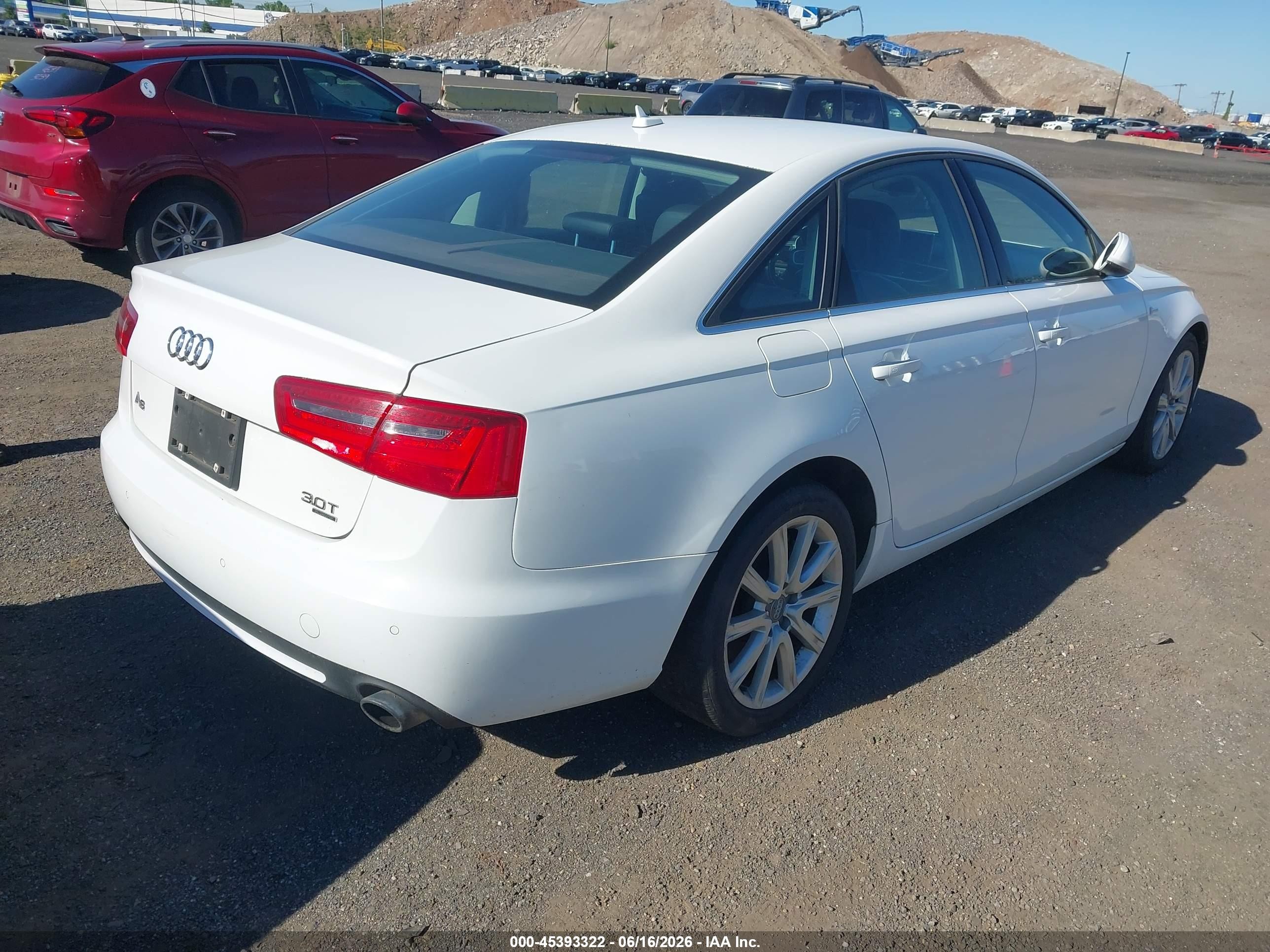 2014 Audi A6 3.0t Premium Plus White vin: WAUFGAFC4EN039419
