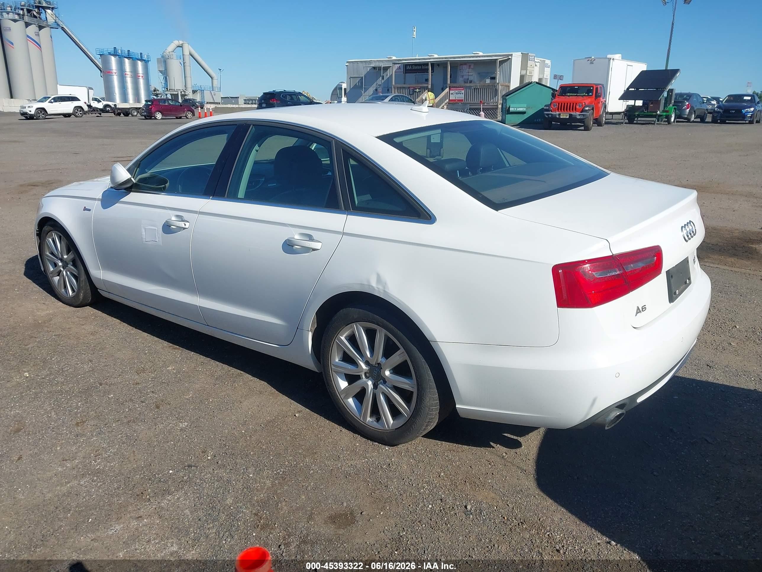 2014 Audi A6 3.0t Premium Plus White vin: WAUFGAFC4EN039419
