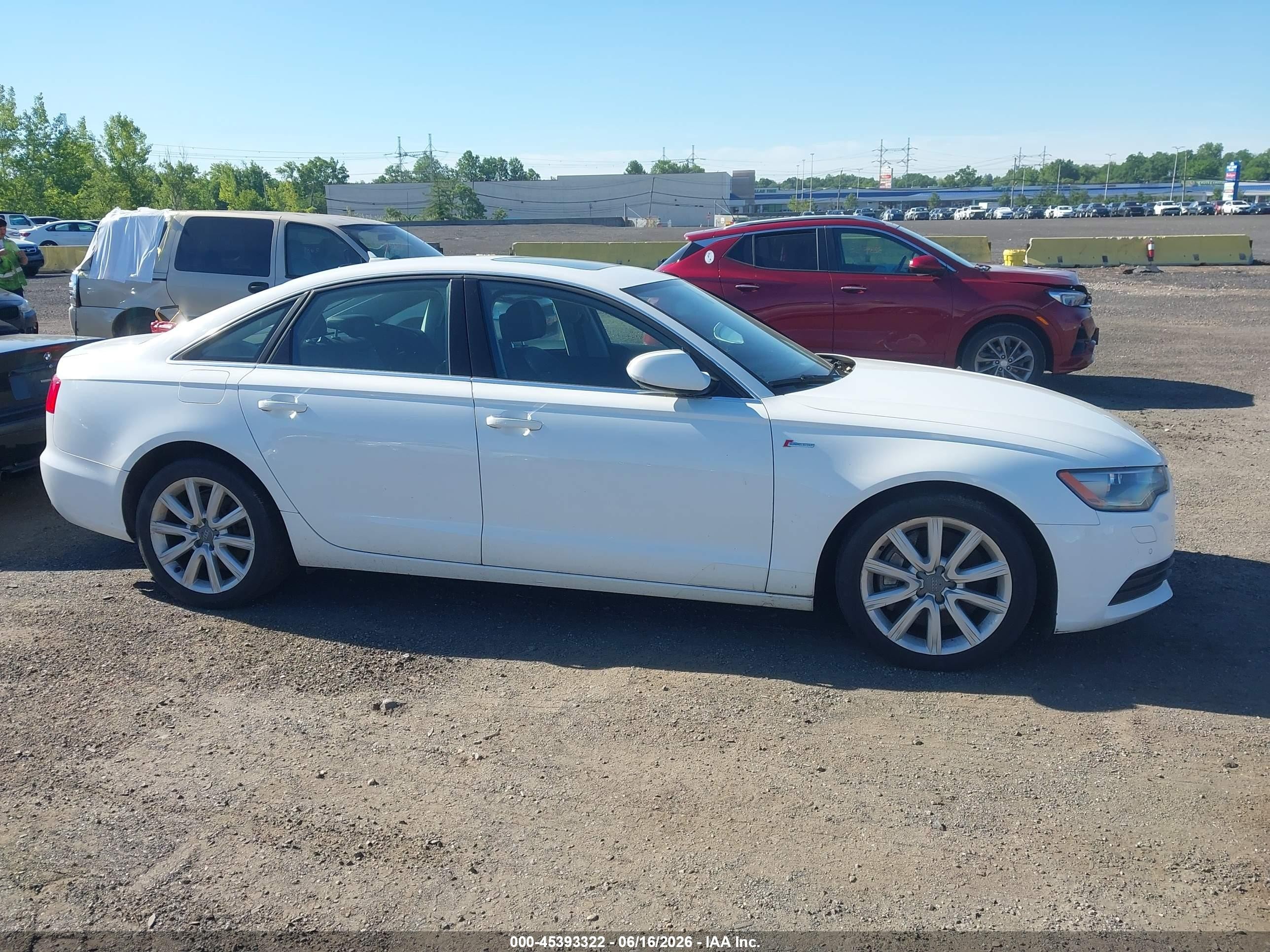 2014 Audi A6 3.0t Premium Plus White vin: WAUFGAFC4EN039419