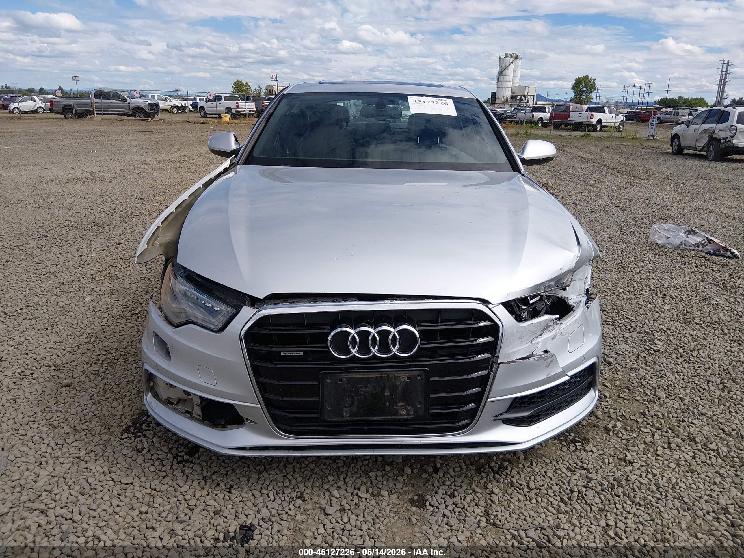 2015 Audi A6 3.0t Premium Plus Silver vin: WAUFGAFC4FN027224