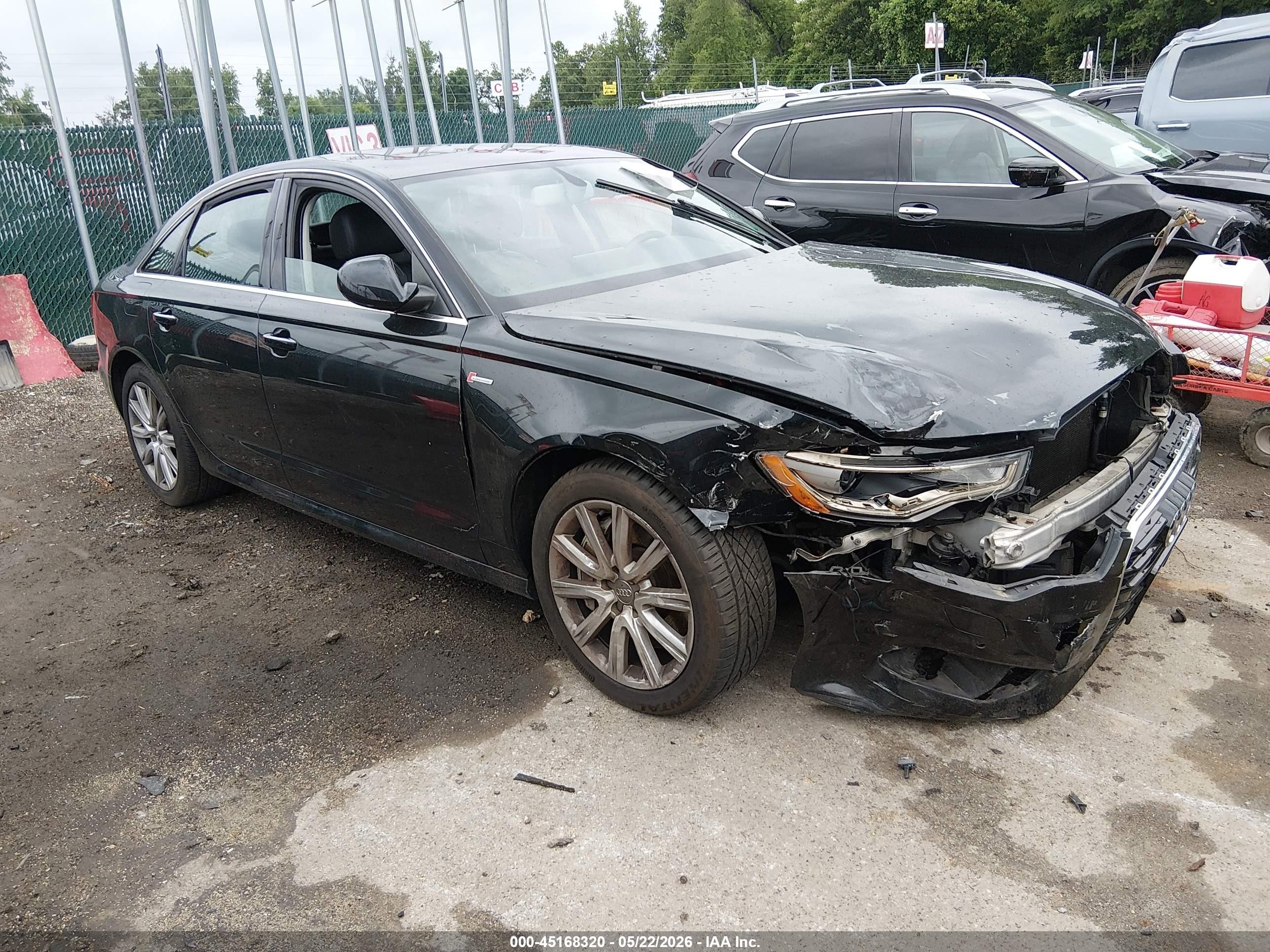 2014 Audi A6 3.0t Premium Plus Black vin: WAUFGAFC5EN026677