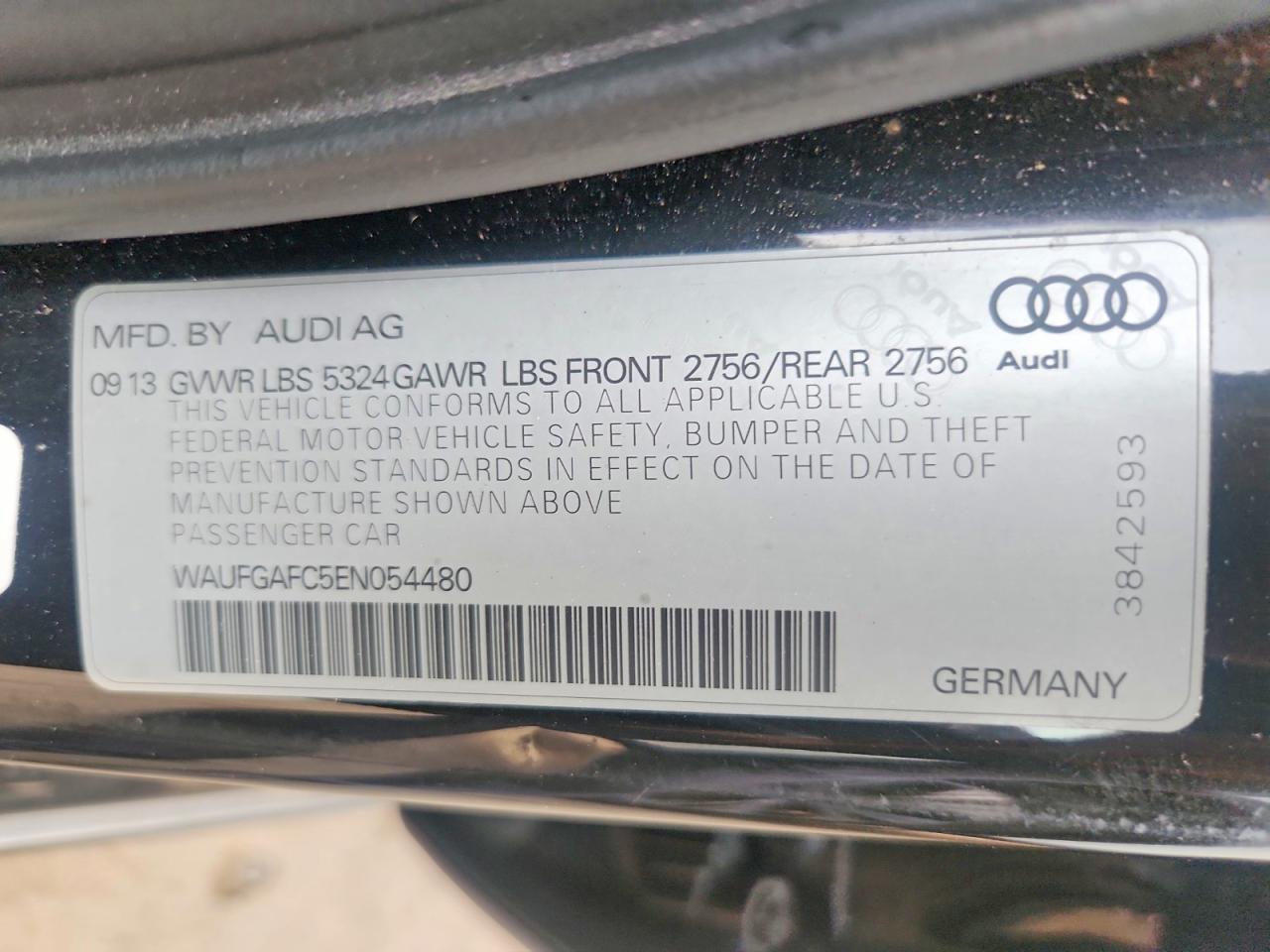 2014 Audi A6 Premium Plus Черный vin: WAUFGAFC5EN054480