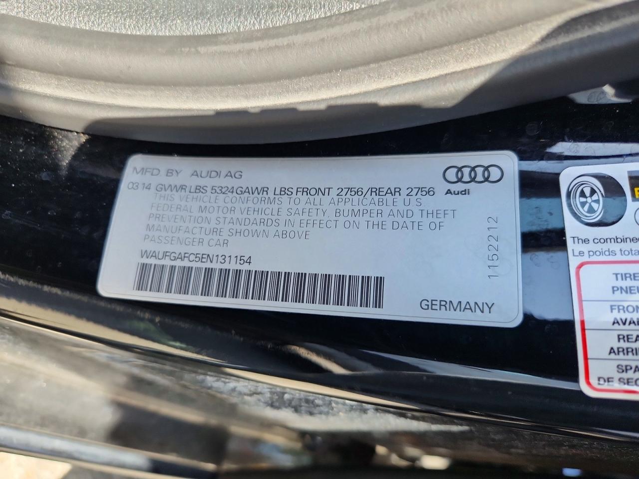 2014 Audi A6 Premium Plus Black vin: WAUFGAFC5EN131154