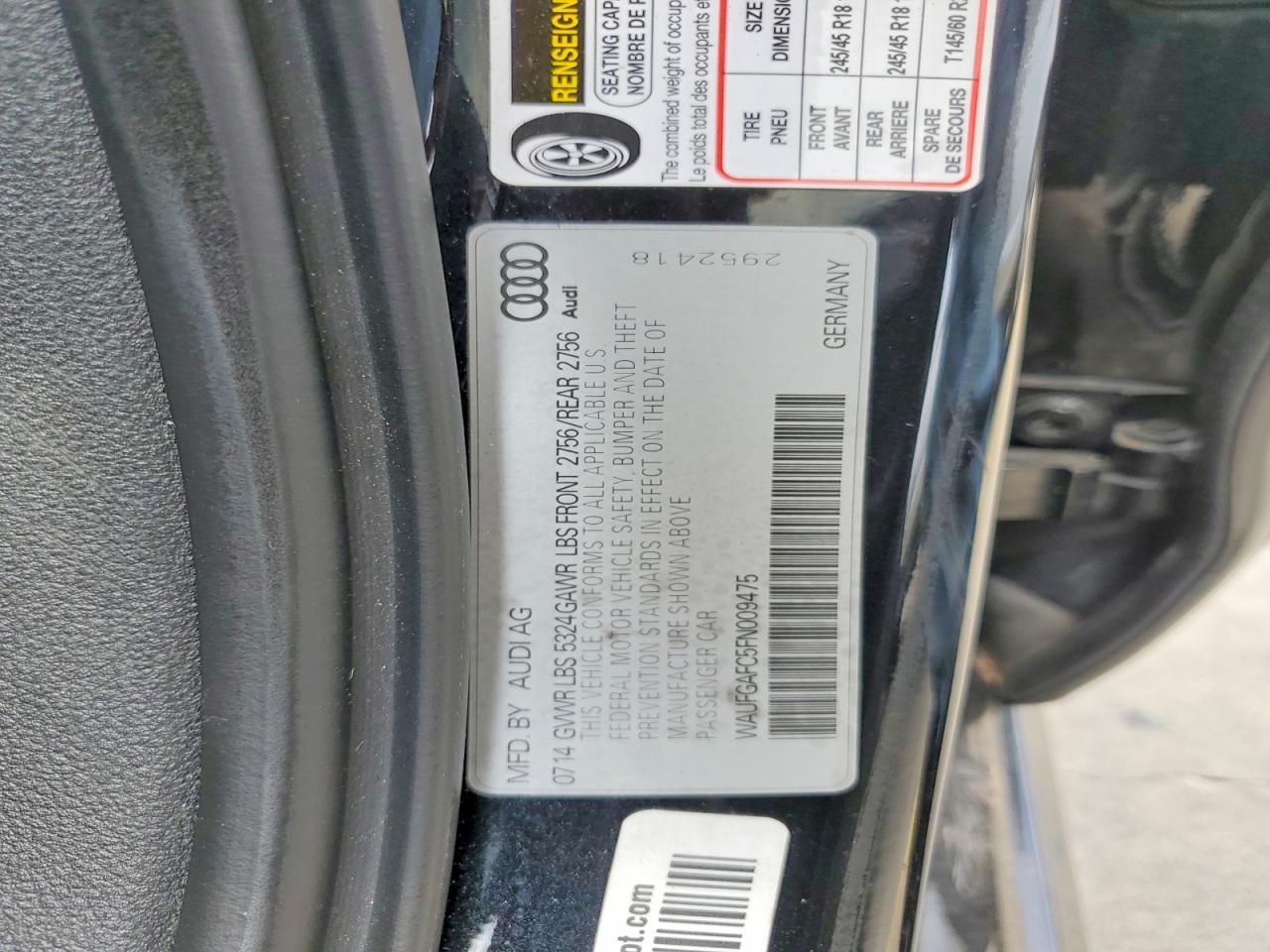 2015 Audi A6 Premium Plus Black vin: WAUFGAFC5FN009475