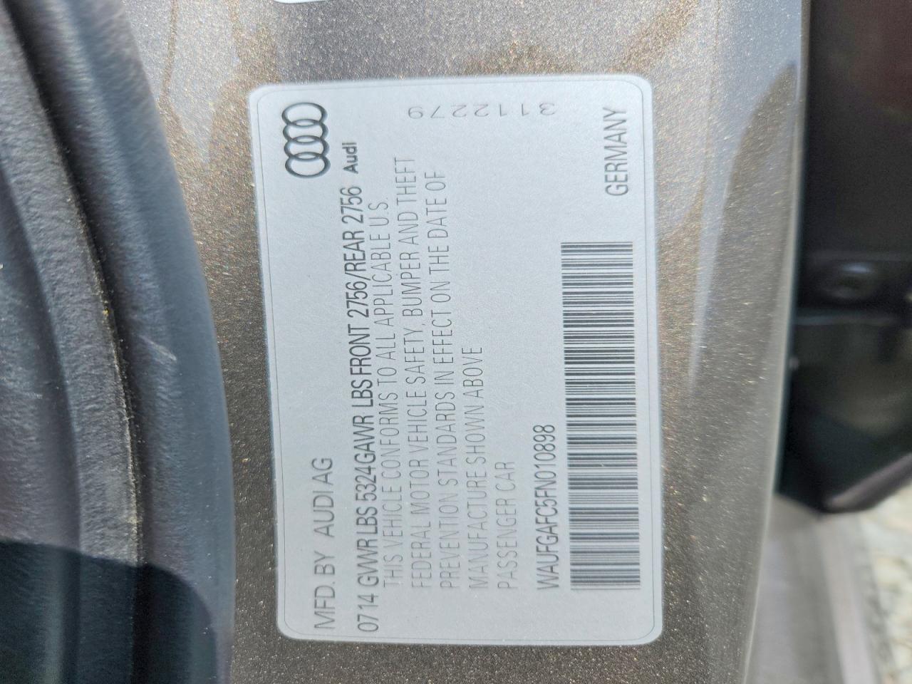 2015 Audi A6 Premium Plus Silver vin: WAUFGAFC5FN010898