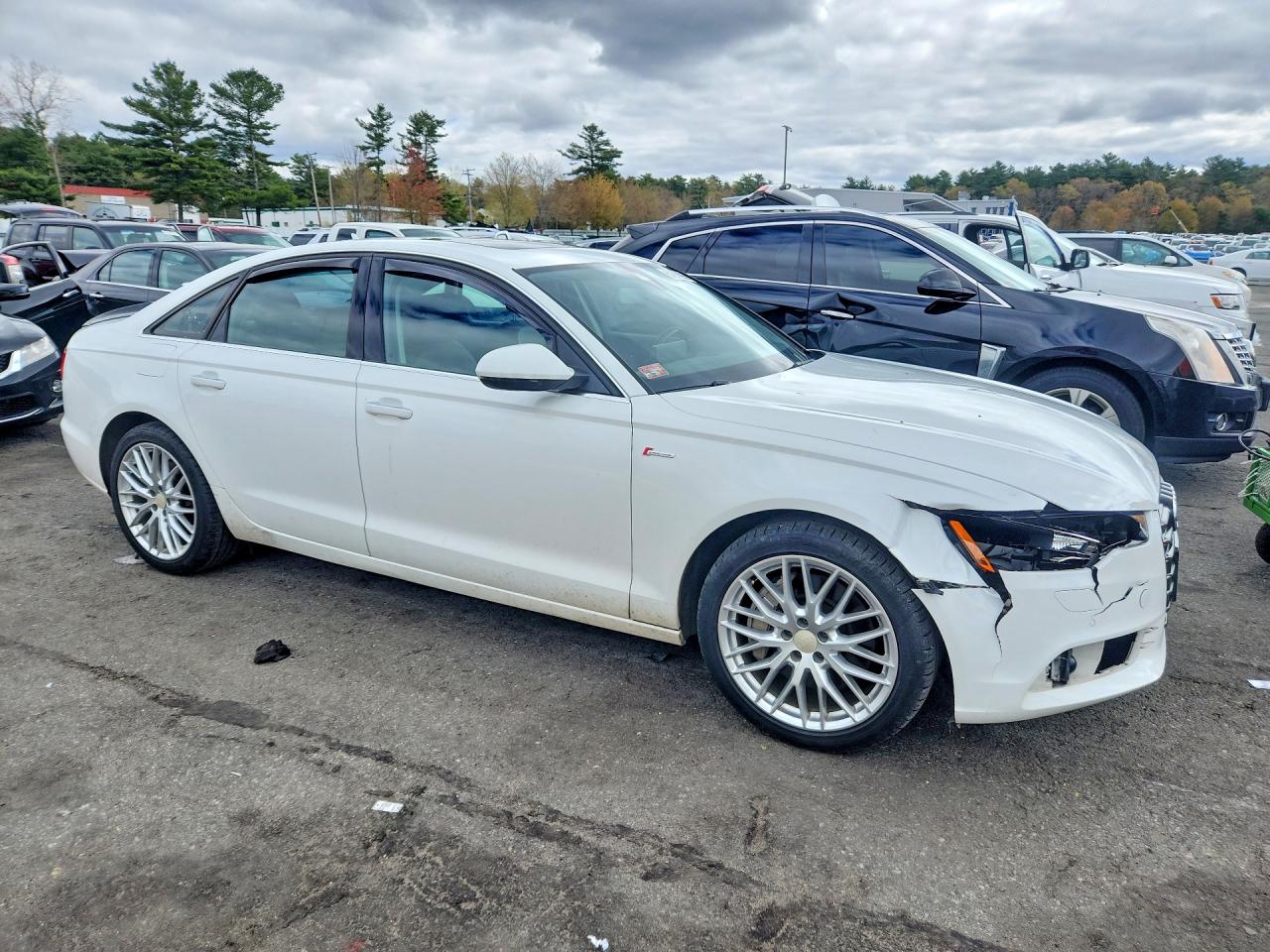2014 Audi A6 Premium Plus White vin: WAUFGAFC6EN049949