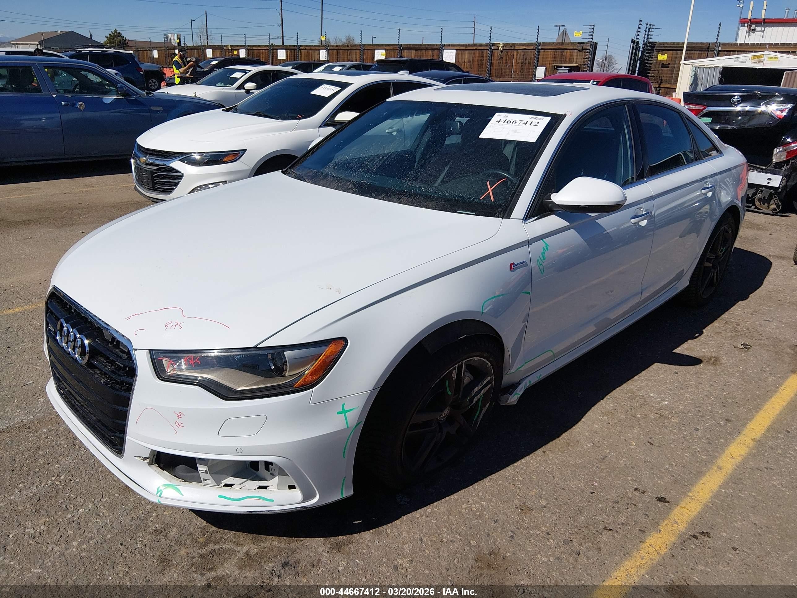 2015 Audi A6 3.0t Premium Plus Белый vin: WAUFGAFC6FN014345