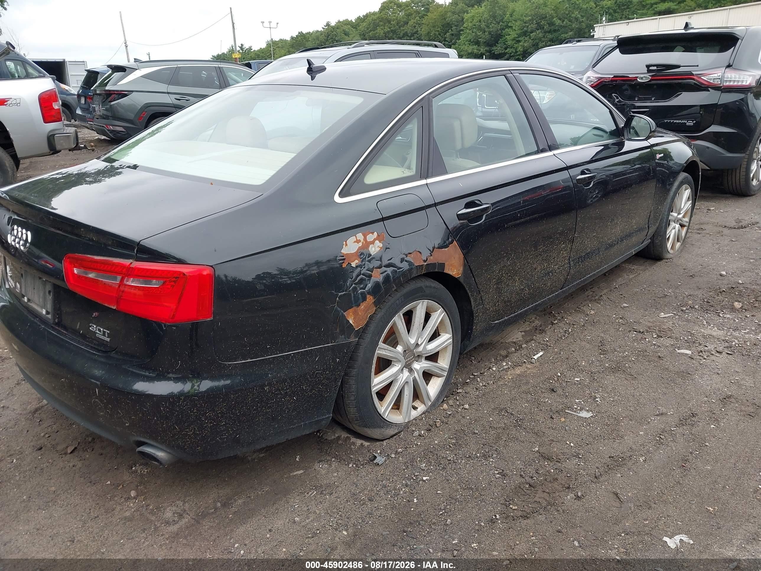 2014 Audi A6 3.0t Premium Plus Черный vin: WAUFGAFC7EN008195