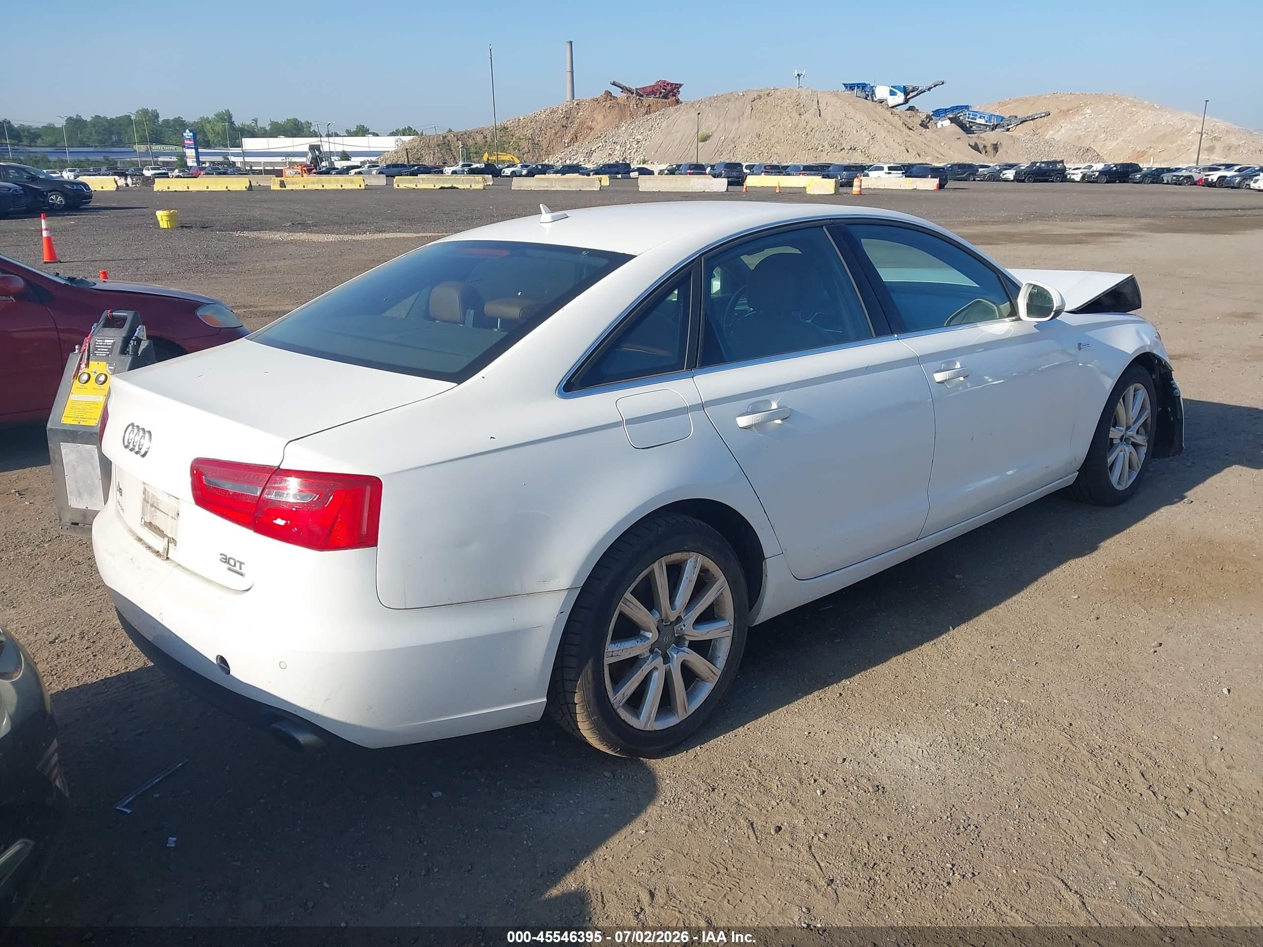 2014 Audi A6 3.0t Premium Plus White vin: WAUFGAFC7EN024428