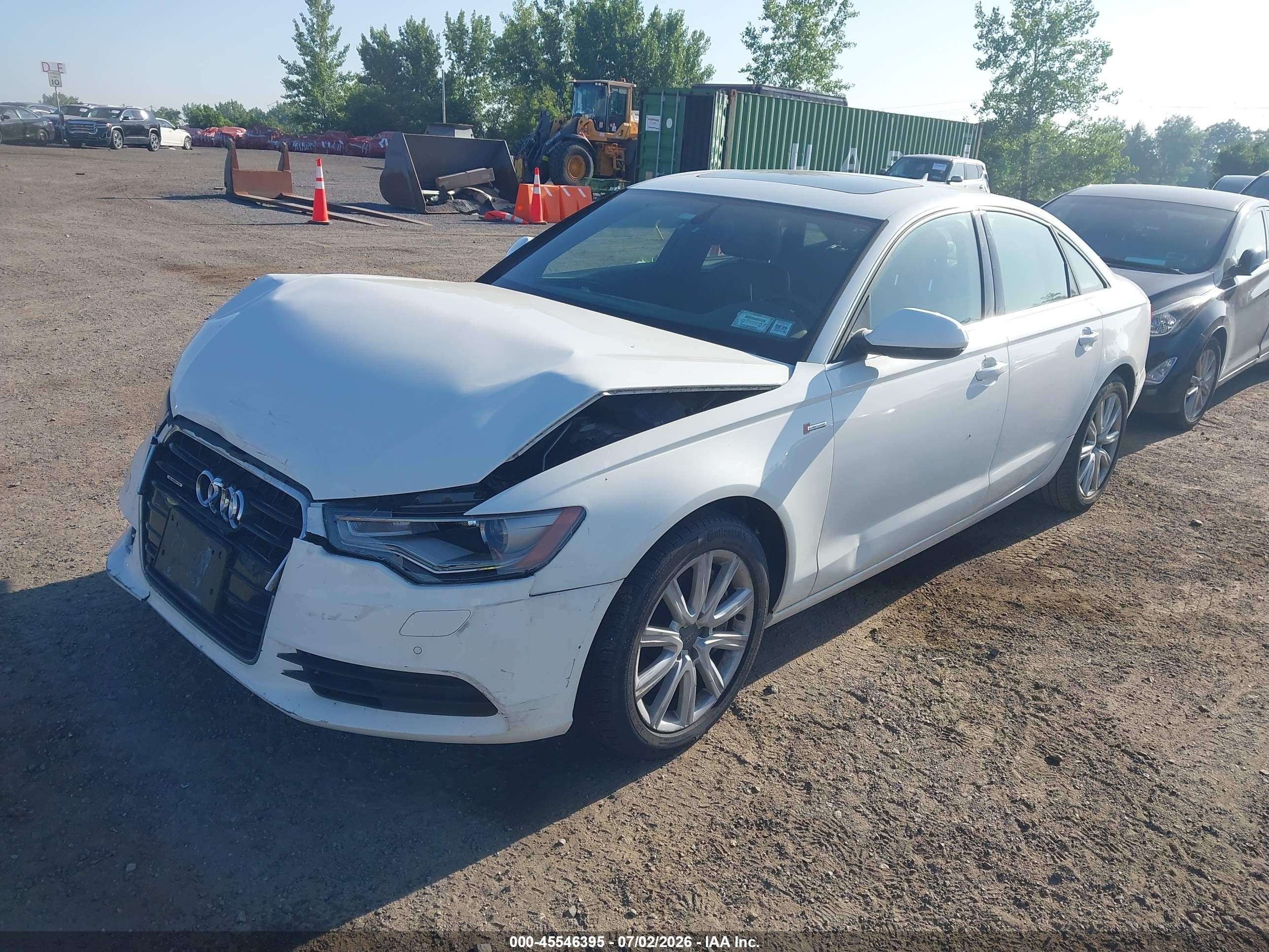 2014 Audi A6 3.0t Premium Plus White vin: WAUFGAFC7EN024428