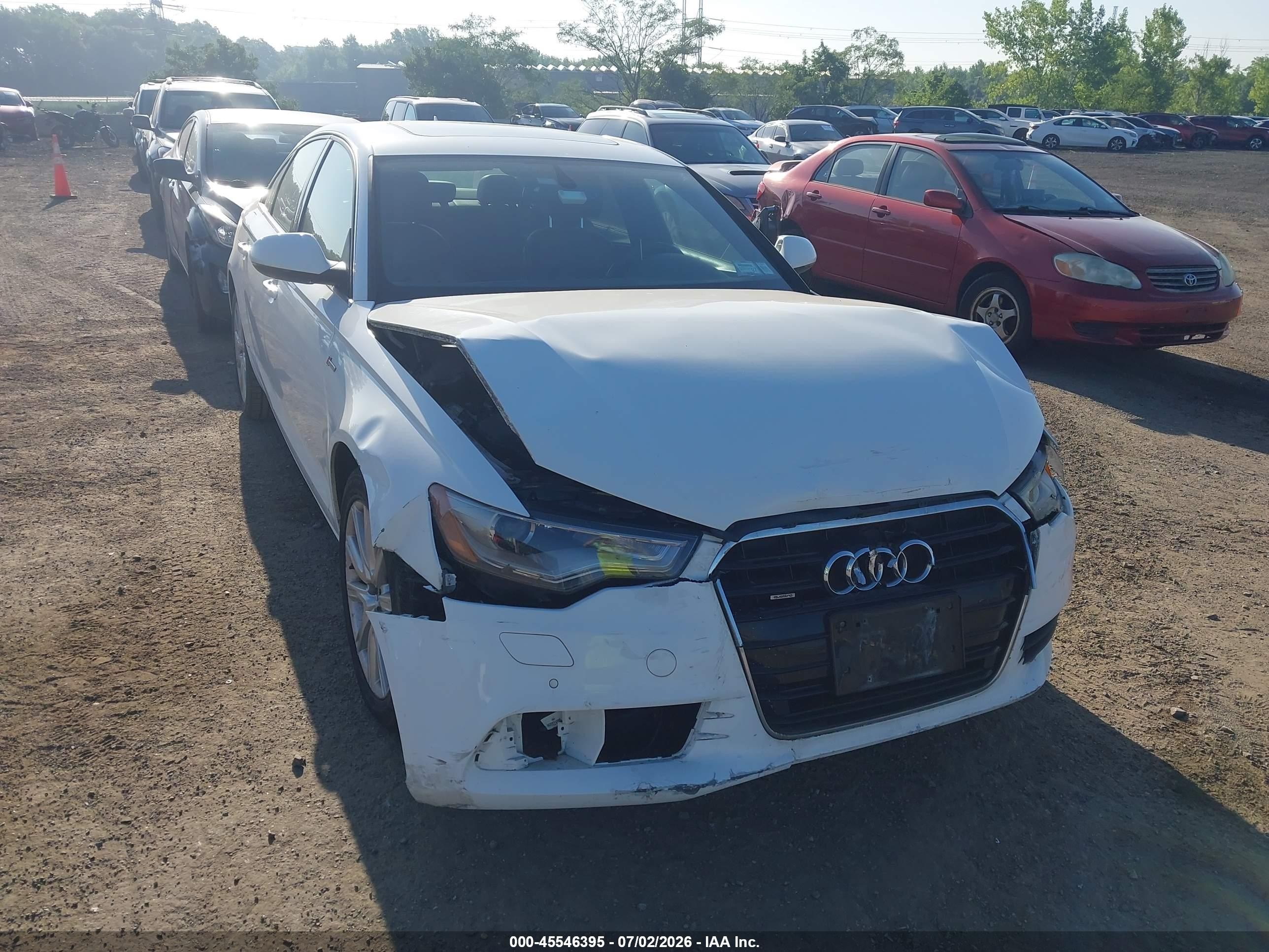 2014 Audi A6 3.0t Premium Plus White vin: WAUFGAFC7EN024428