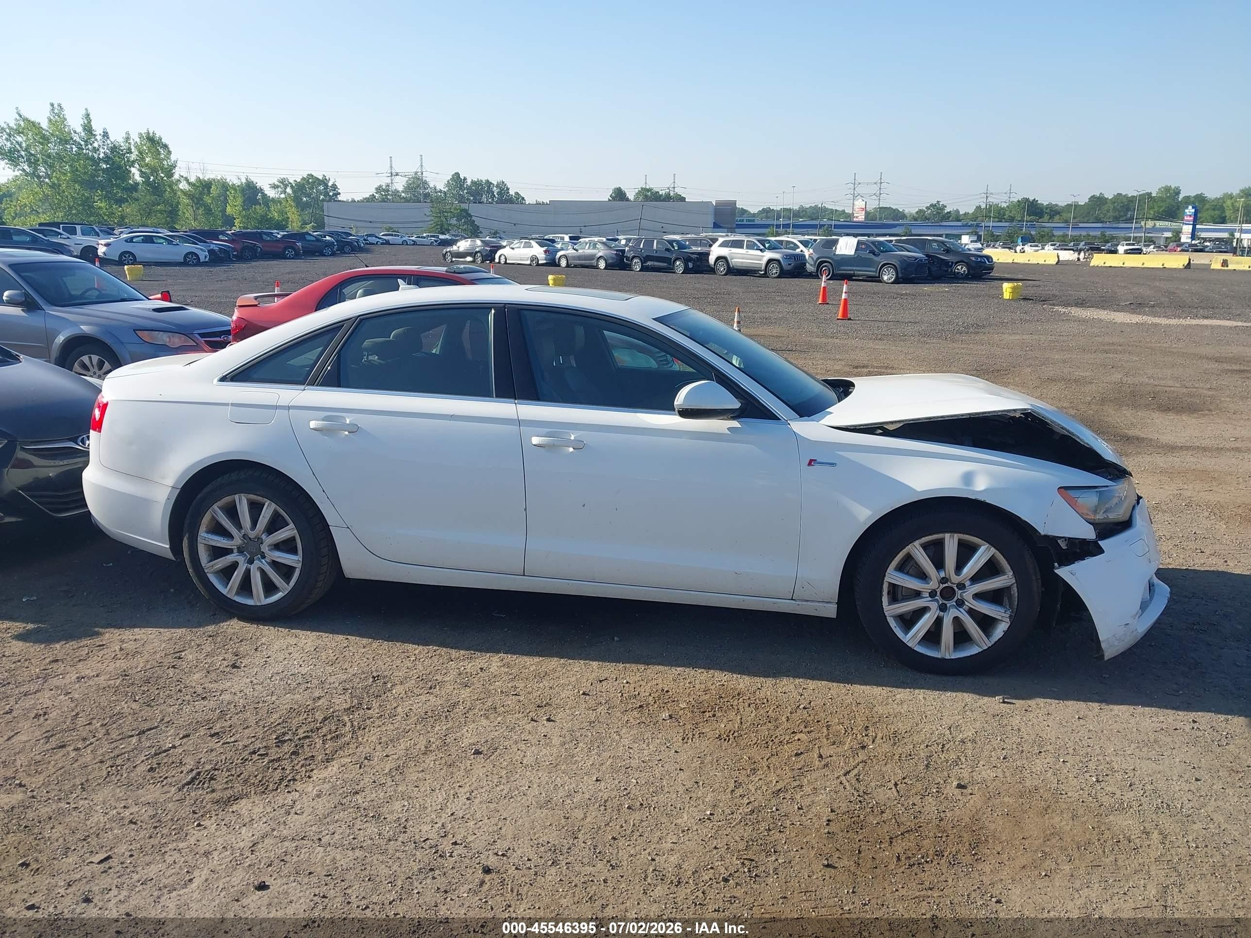 2014 Audi A6 3.0t Premium Plus White vin: WAUFGAFC7EN024428