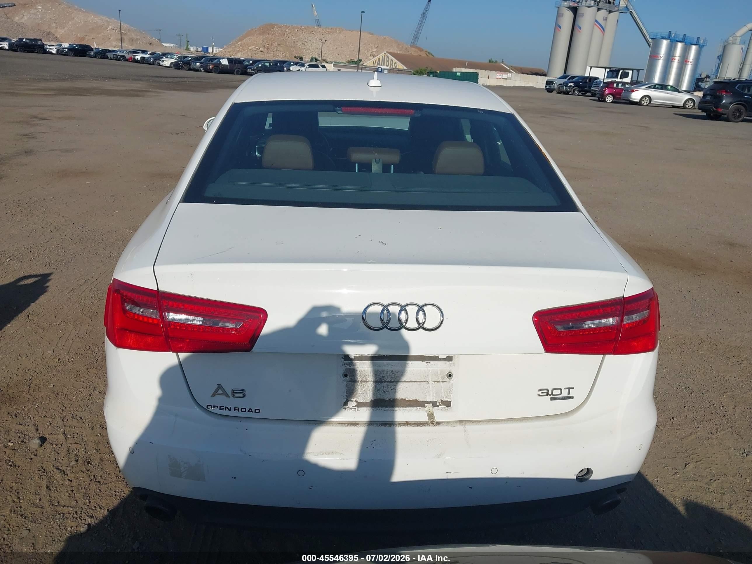 2014 Audi A6 3.0t Premium Plus White vin: WAUFGAFC7EN024428
