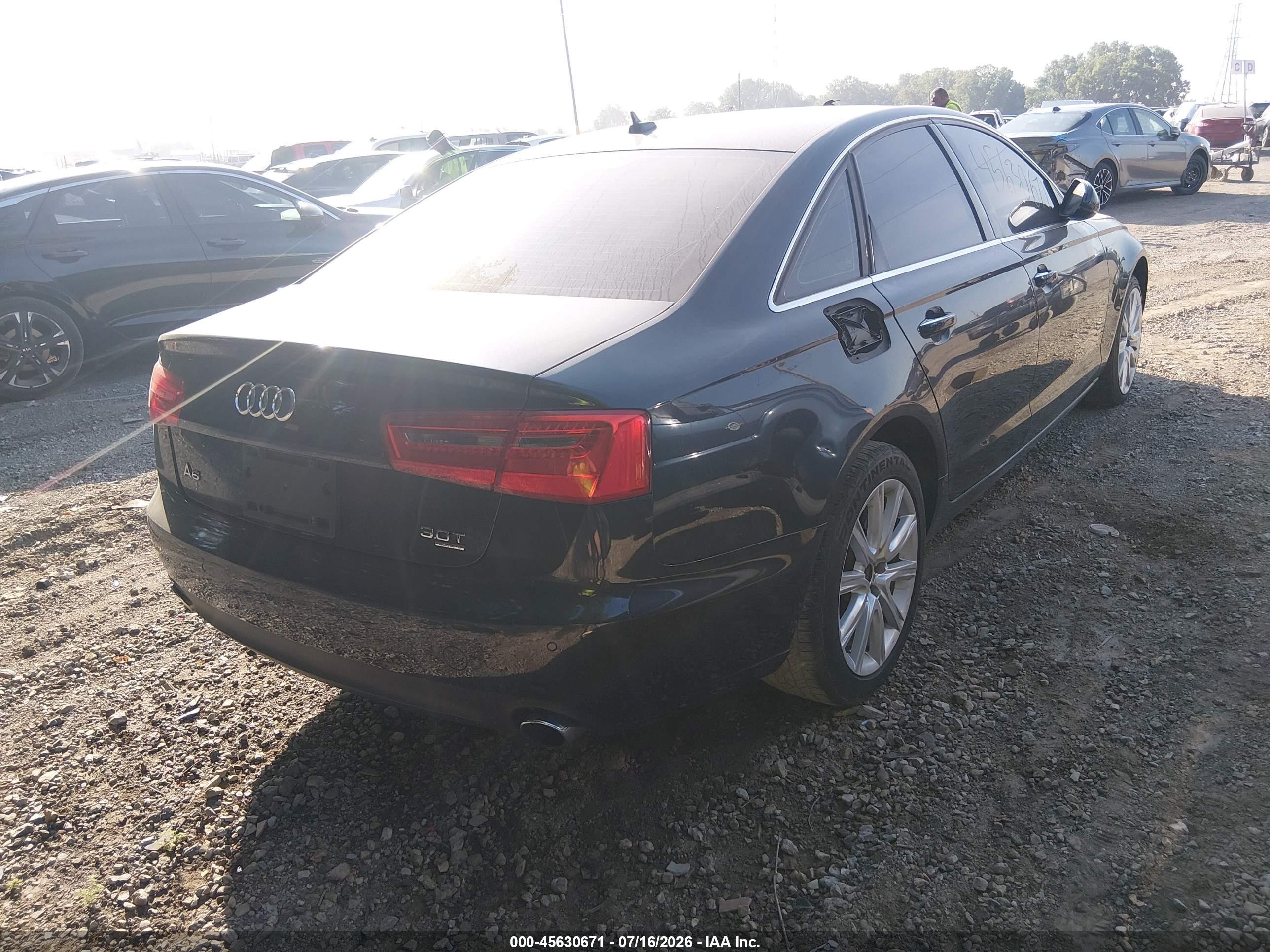 2014 Audi A6 3.0t Premium Plus Black vin: WAUFGAFC7EN026440
