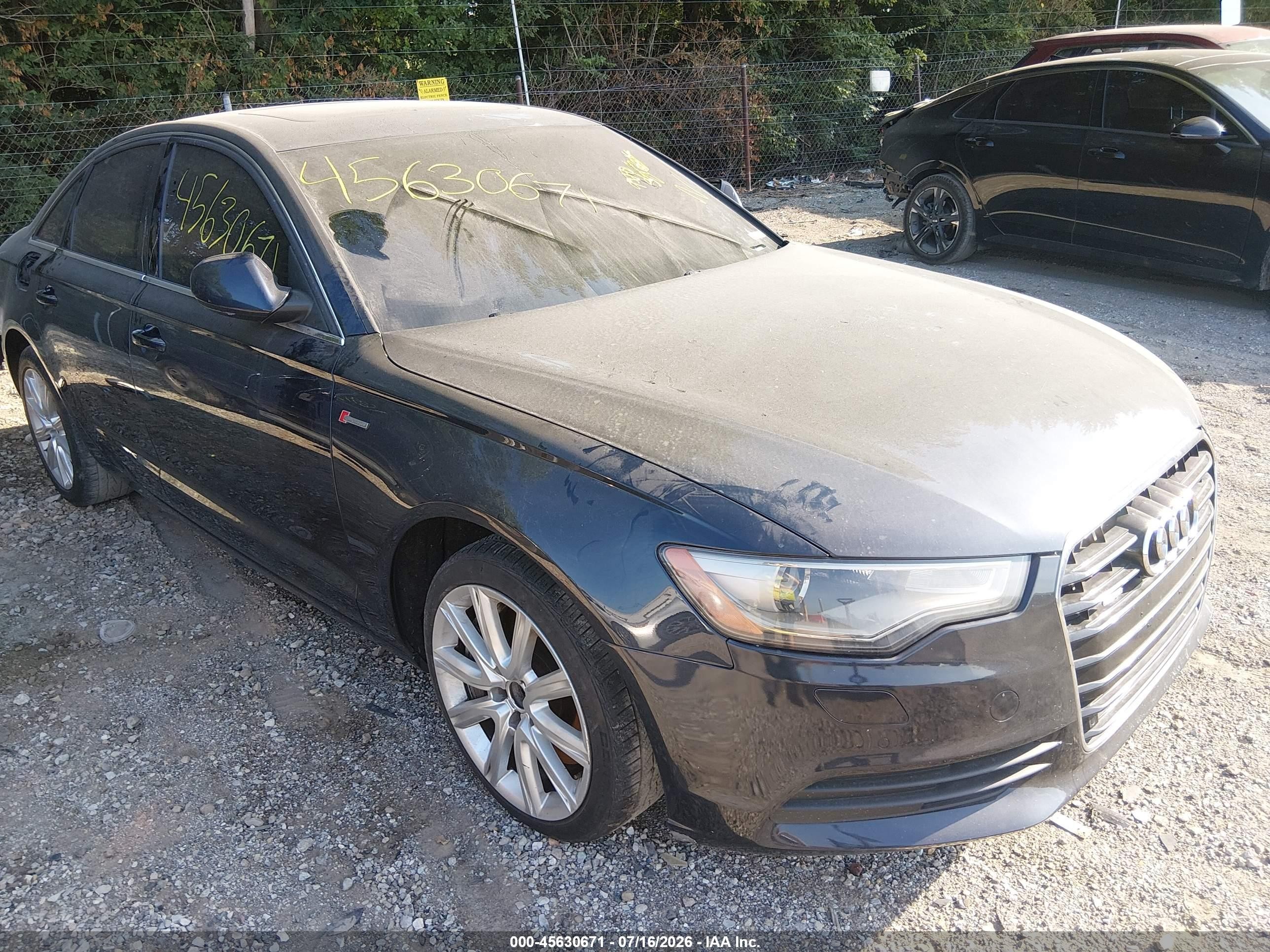 2014 Audi A6 3.0t Premium Plus Black vin: WAUFGAFC7EN026440