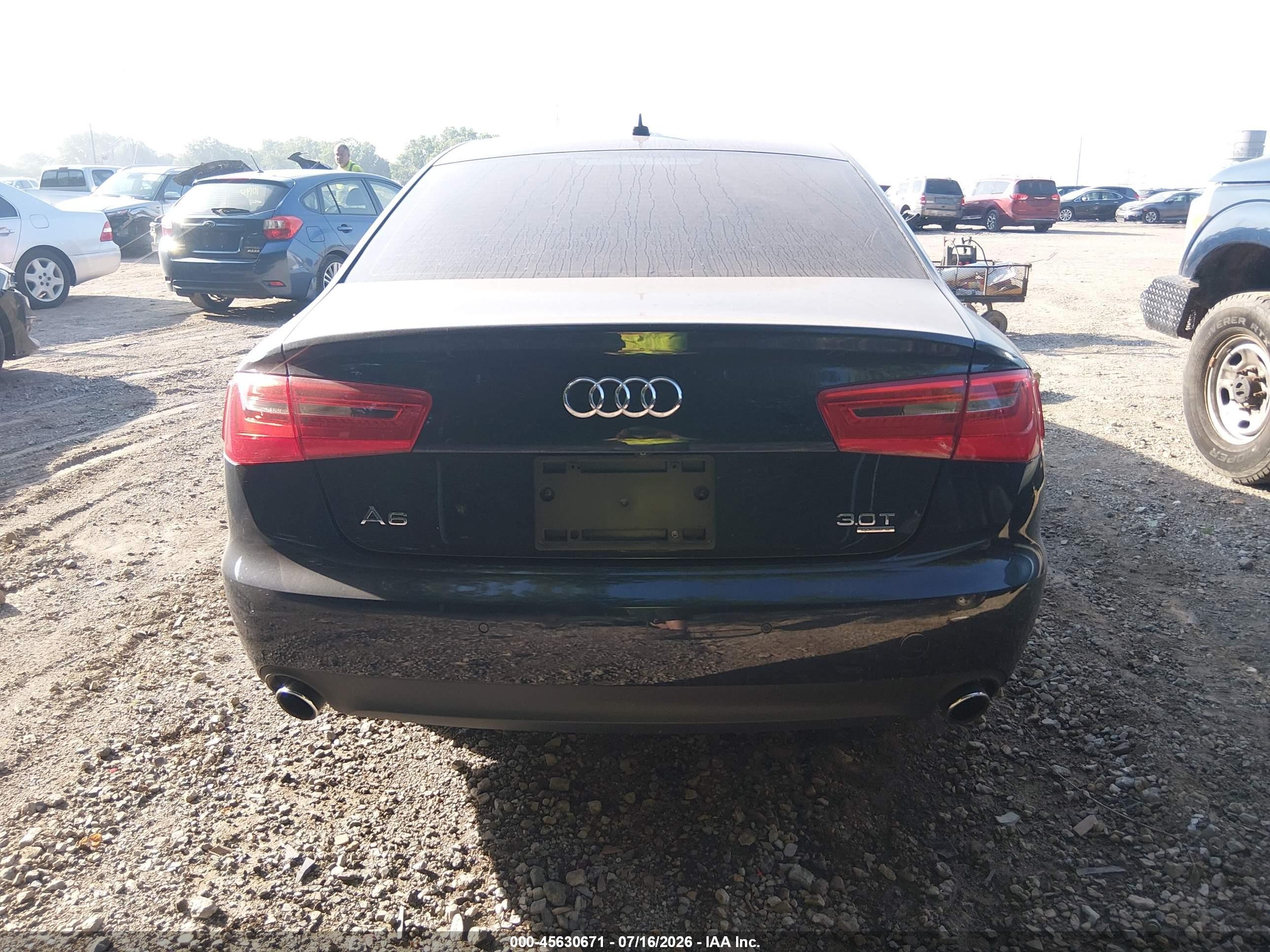 2014 Audi A6 3.0t Premium Plus Black vin: WAUFGAFC7EN026440