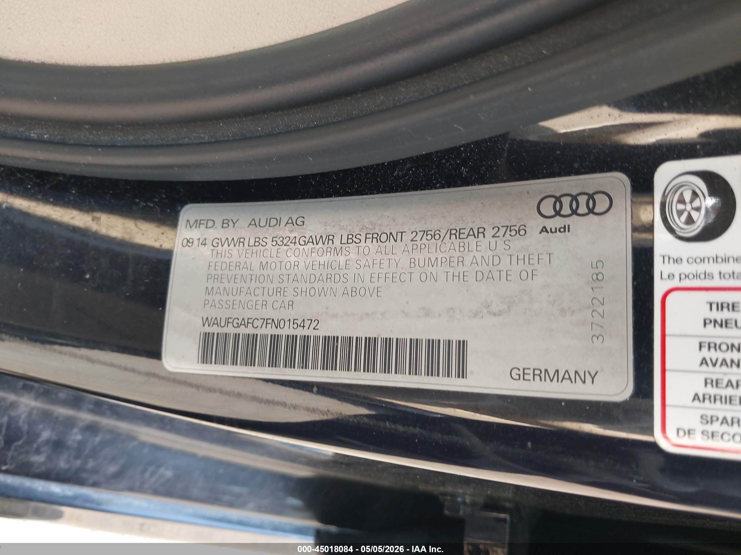 2015 Audi A6 3.0t Premium Plus Gray vin: WAUFGAFC7FN015472