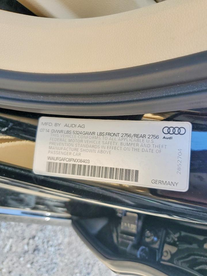2015 Audi A6 Premium Plus Black vin: WAUFGAFC8FN008403