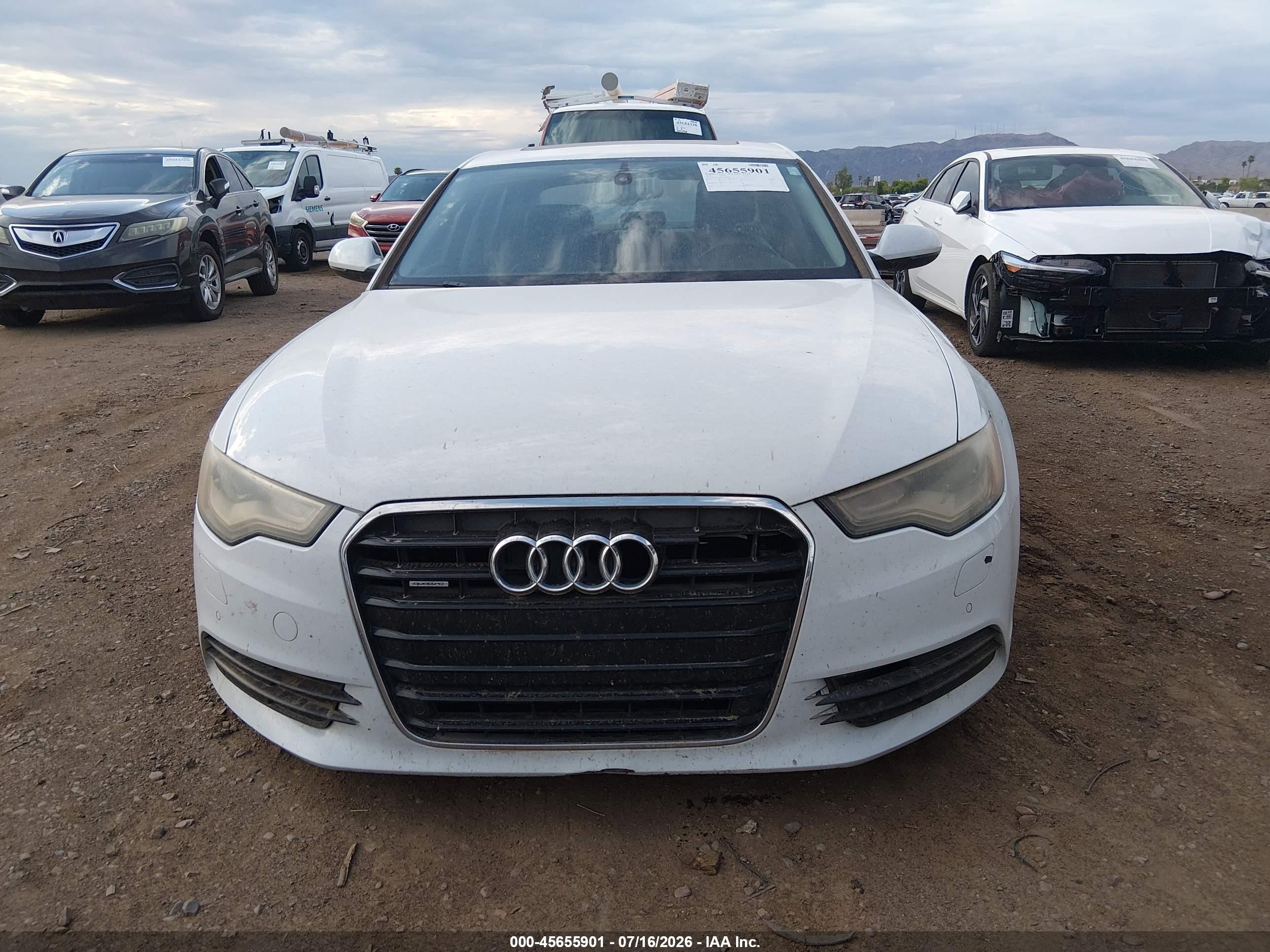 2014 Audi A6 3.0t Premium Plus Белый vin: WAUFGAFC9EN109920