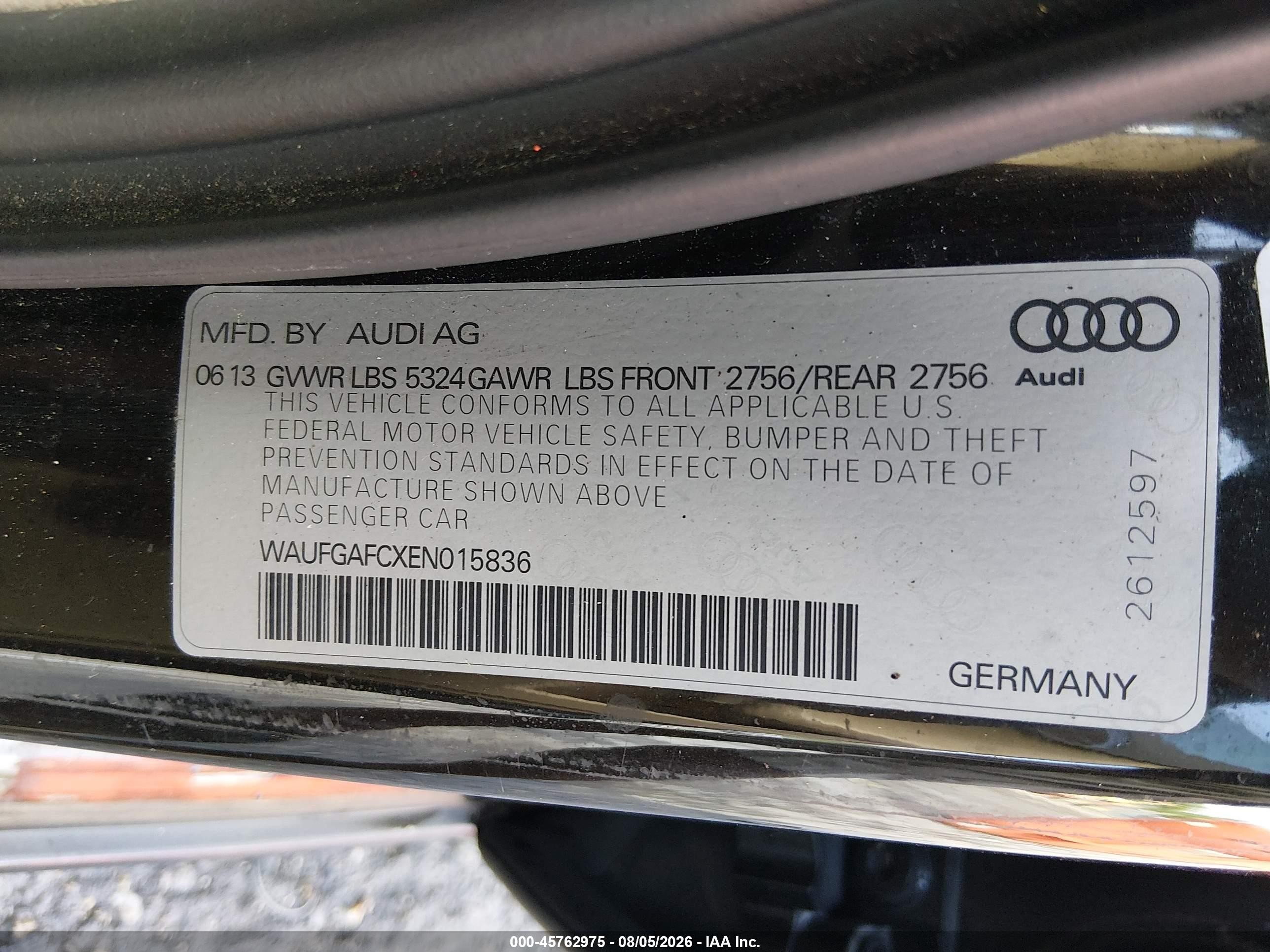 2014 Audi A6 3.0t Premium Plus Black vin: WAUFGAFCXEN015836