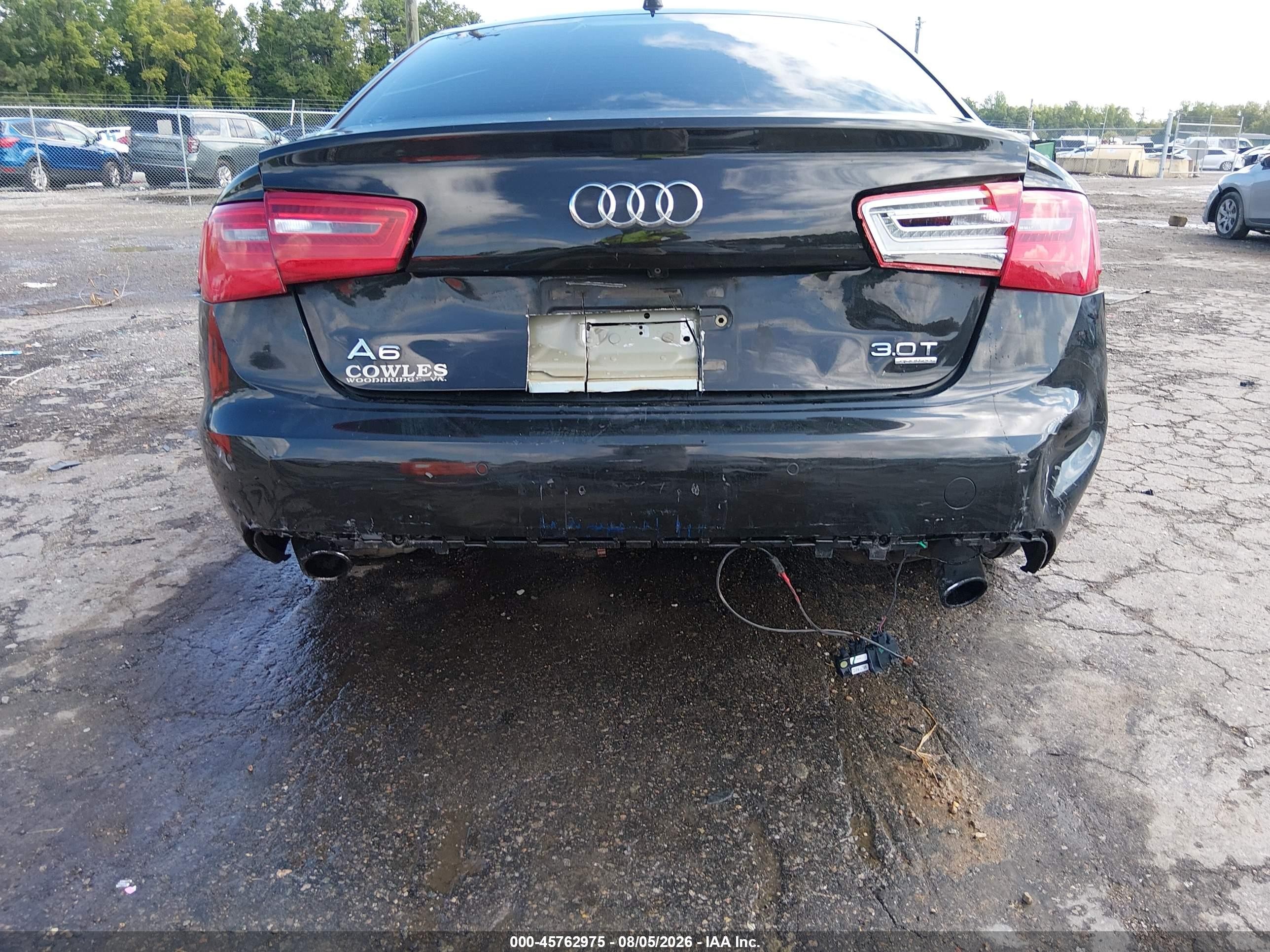 2014 Audi A6 3.0t Premium Plus Black vin: WAUFGAFCXEN015836