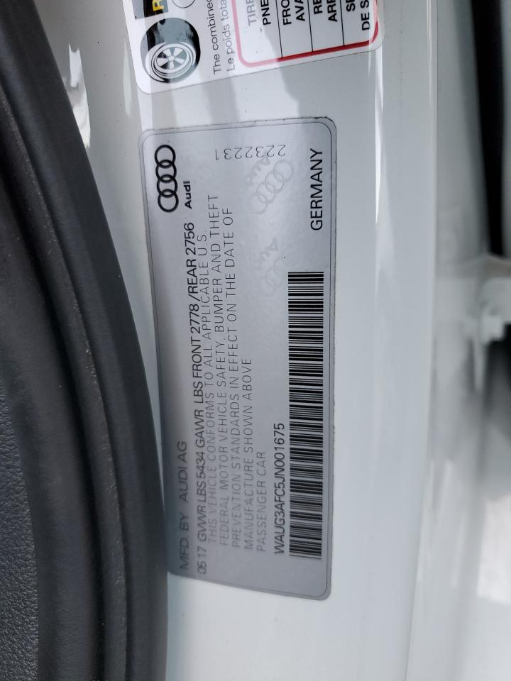 2018 Audi A6 Premium Plus White vin: WAUG3AFC5JN001675