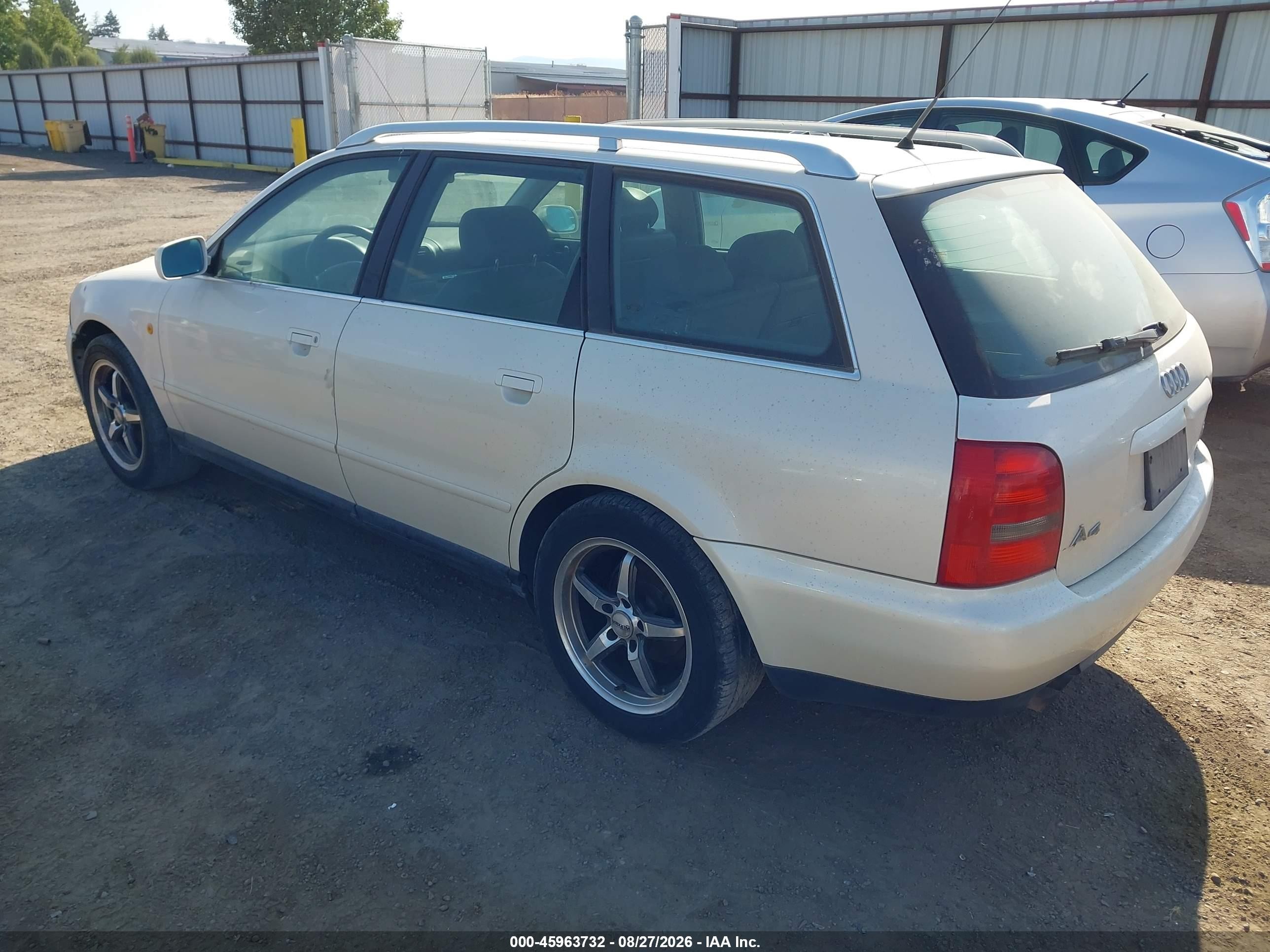 1998 Audi A4 Avant Quattro White vin: WAUGD28D4WA227973
