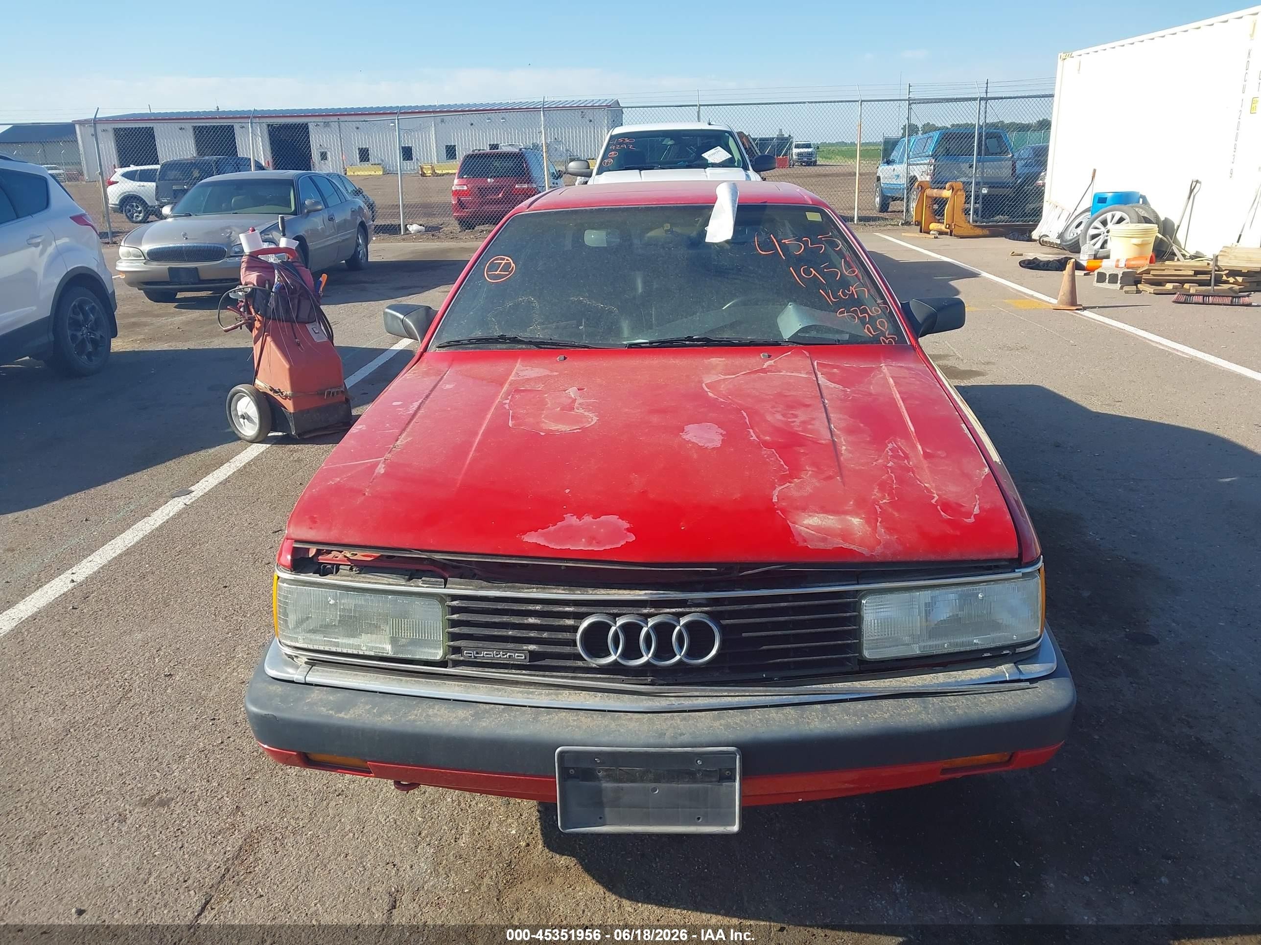 1991 Audi 200 Quattro Turbo Red vin: WAUGE5448MN016382
