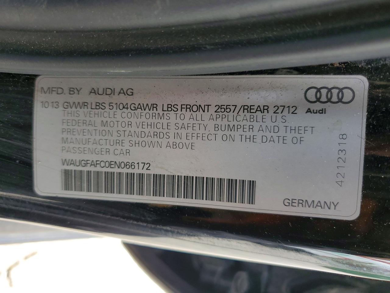 2014 Audi A6 Premium Plus Black vin: WAUGFAFC0EN066172