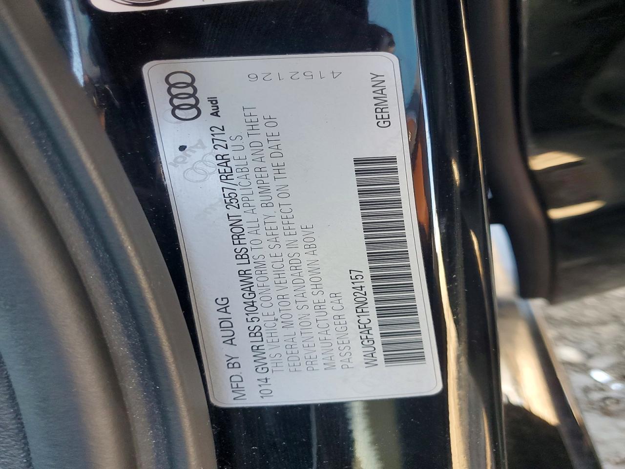 2015 Audi A6 Premium Plus Black vin: WAUGFAFC1FN024157