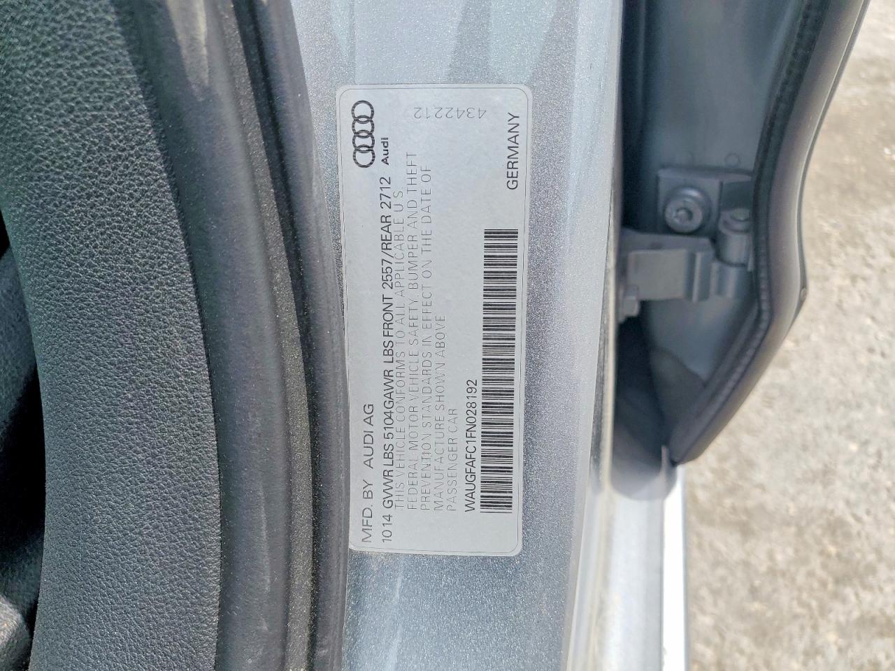 2015 Audi A6 Premium Plus Silver vin: WAUGFAFC1FN028192