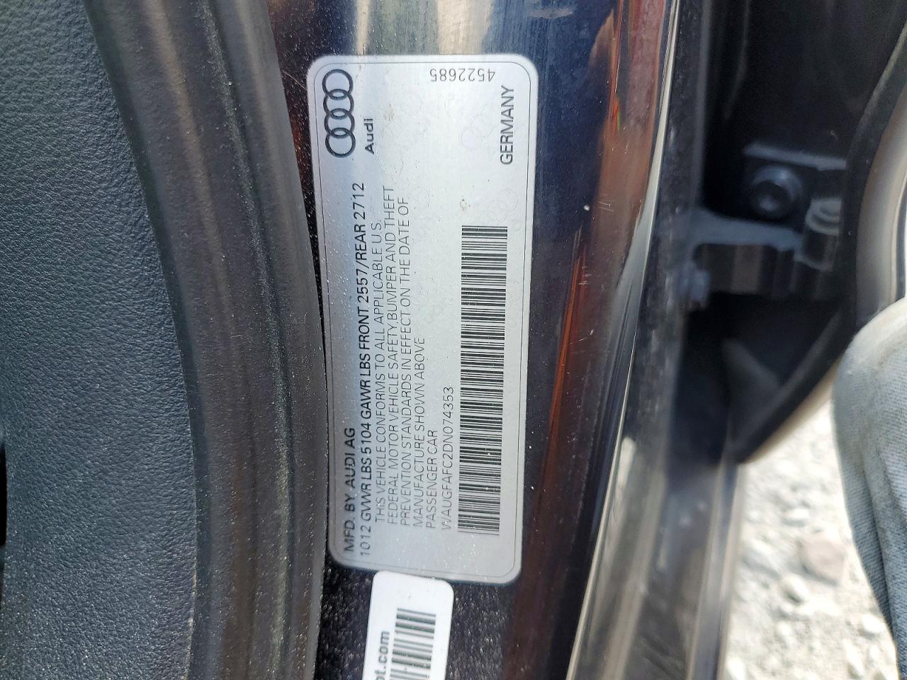 2013 Audi A6 Premium Plus Black vin: WAUGFAFC2DN074353