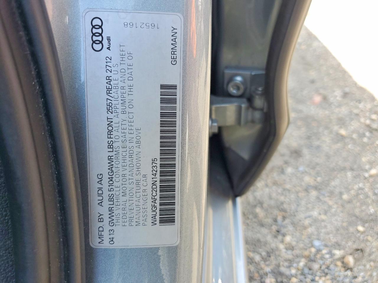 2013 Audi A6 Premium Plus Silver vin: WAUGFAFC2DN142375