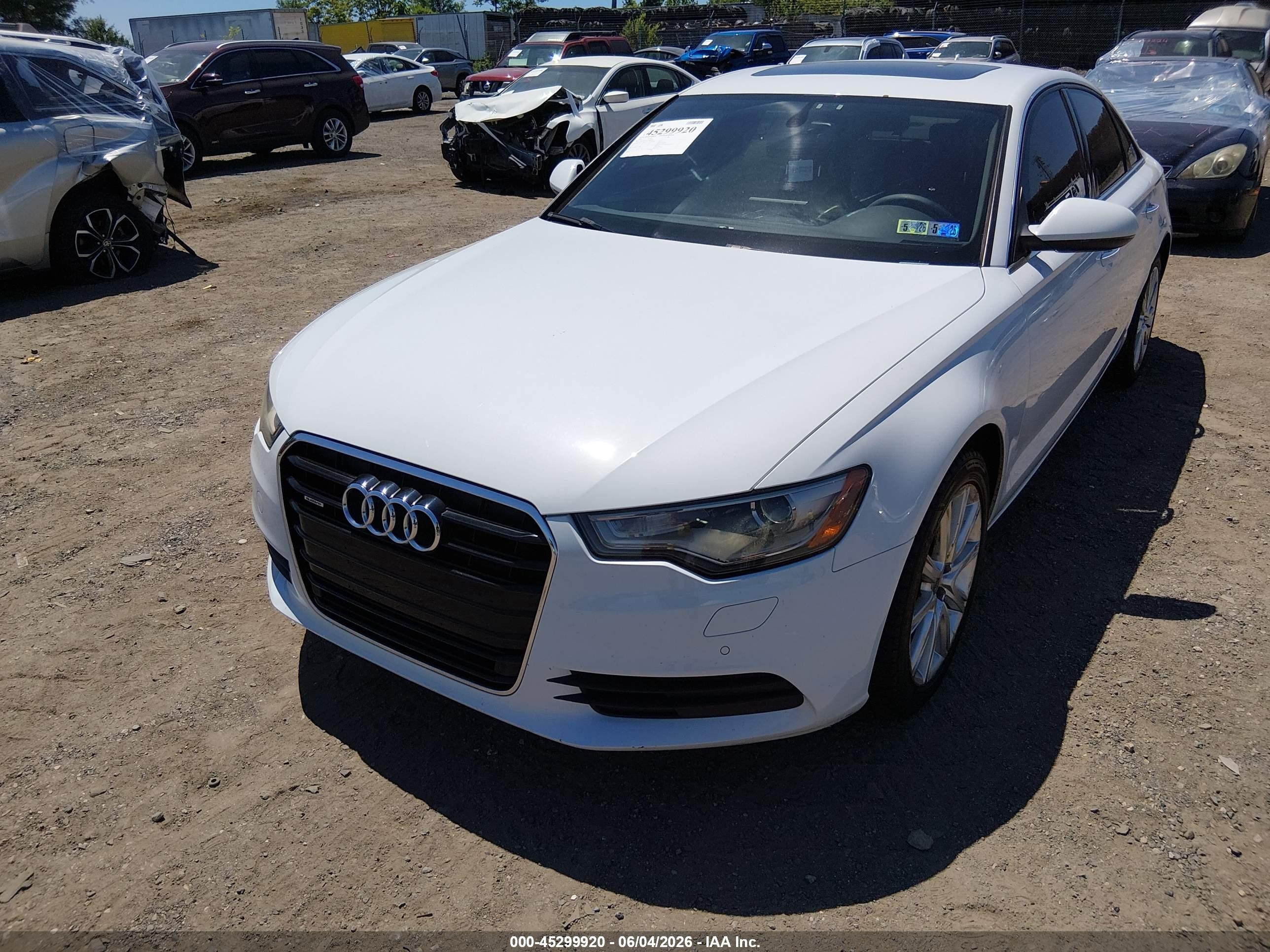 2014 Audi A6 2.0t Premium White vin: WAUGFAFC2EN087234