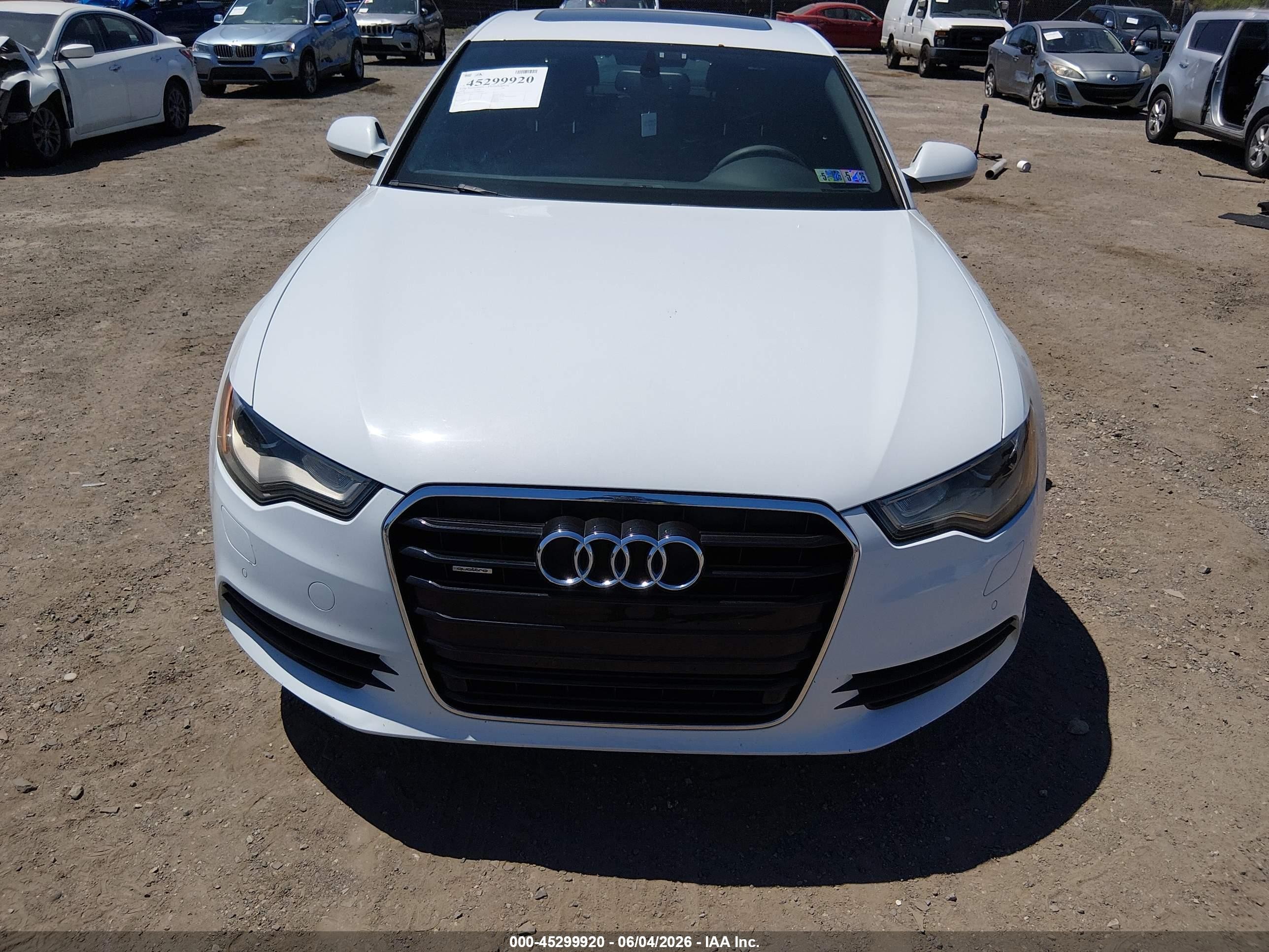 2014 Audi A6 2.0t Premium White vin: WAUGFAFC2EN087234